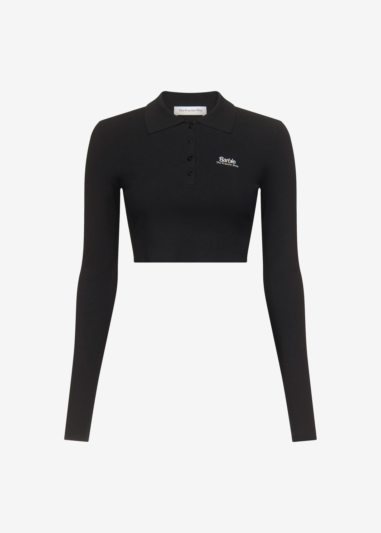 Giselle Cropped Knit Polo x Barbie™ - Black