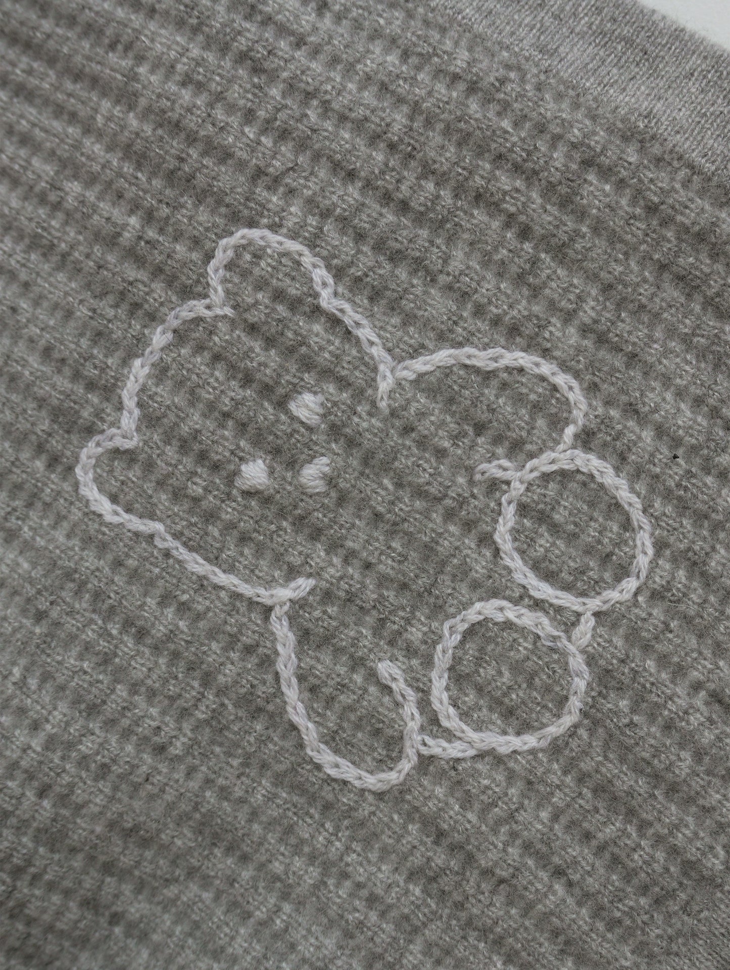 Cashmere Bear Embroidery Baby Blanket