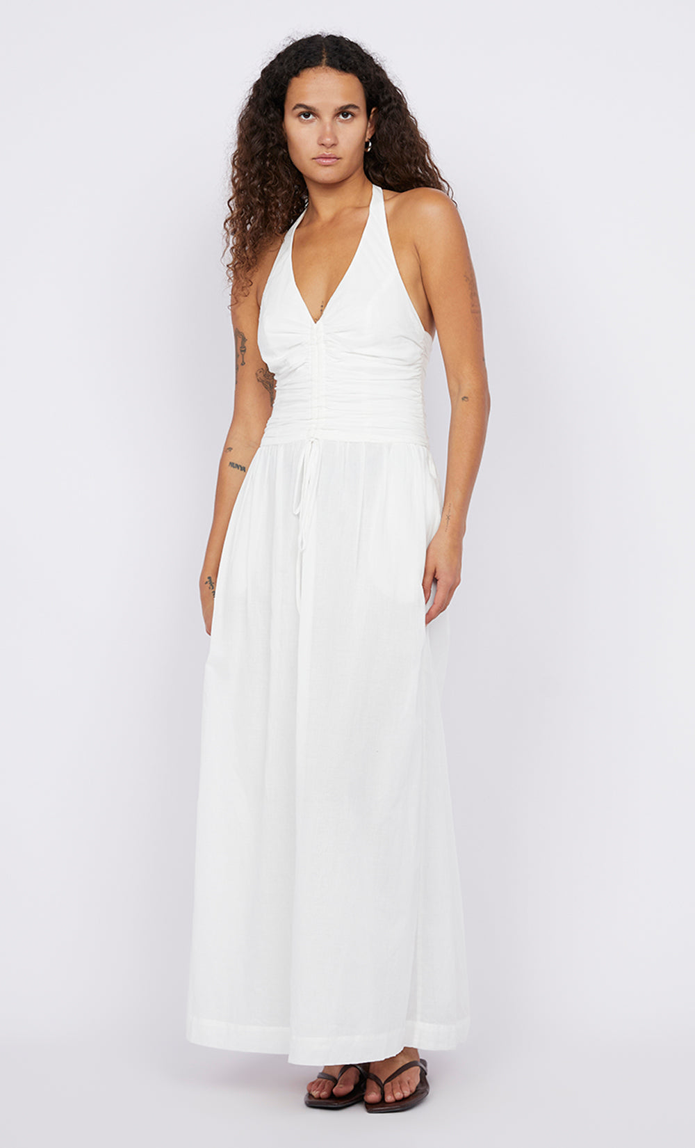 FRANCA HALTER DRESS - WHITE