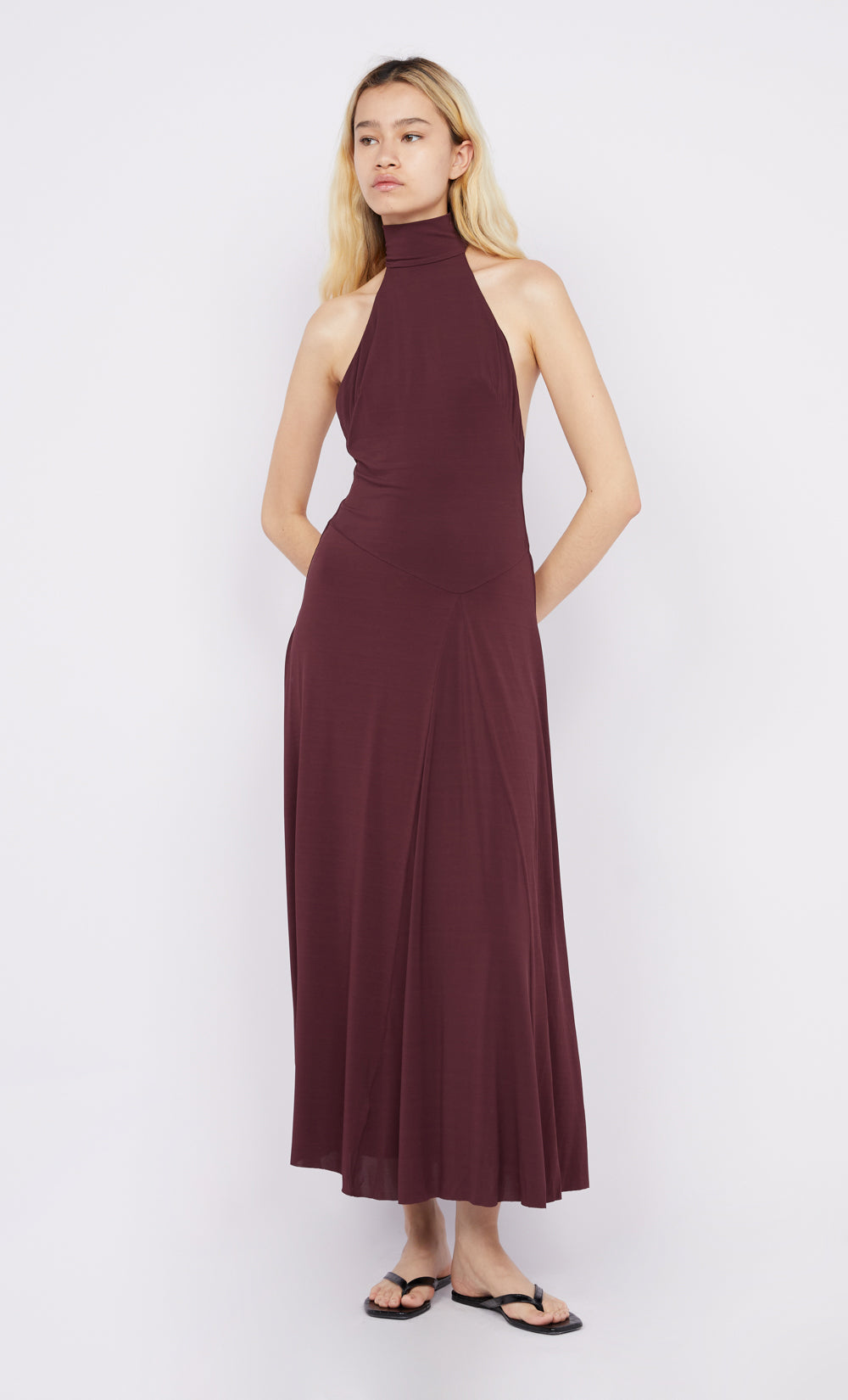 CASSIAN RACER DRESS - DEEP PLUM