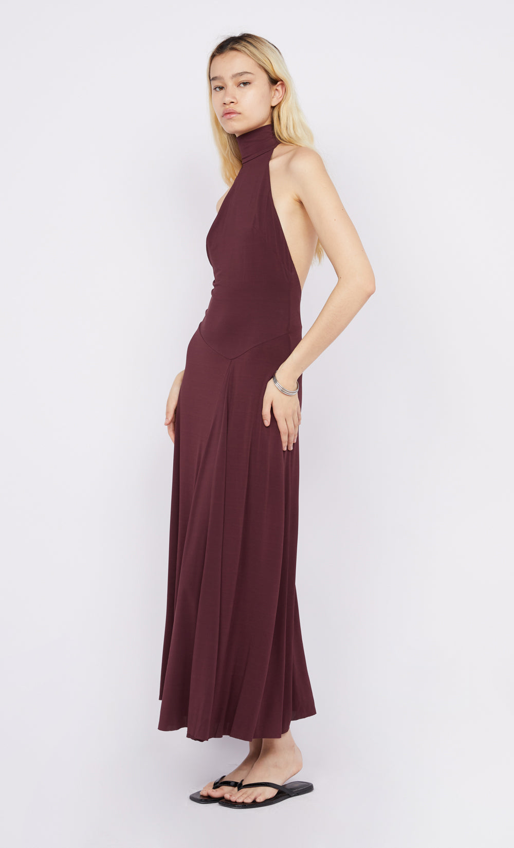 CASSIAN RACER DRESS - DEEP PLUM