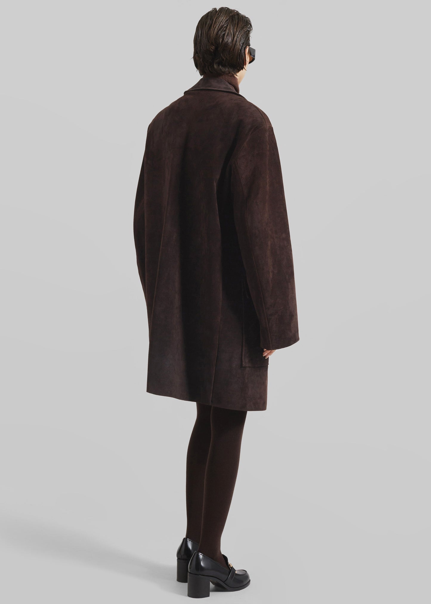 Haillot Suede Long Jacket - Brown