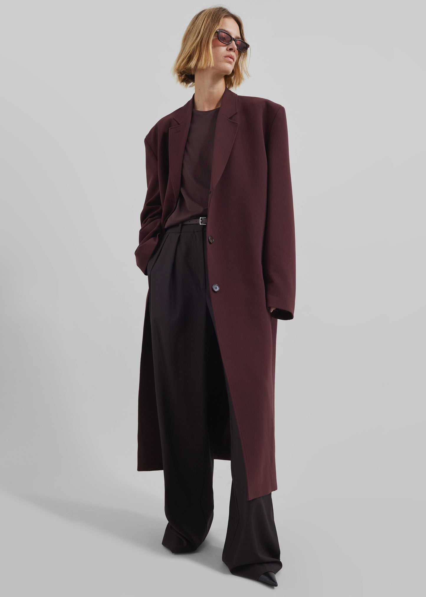 Hampton Long Coat - Burgundy