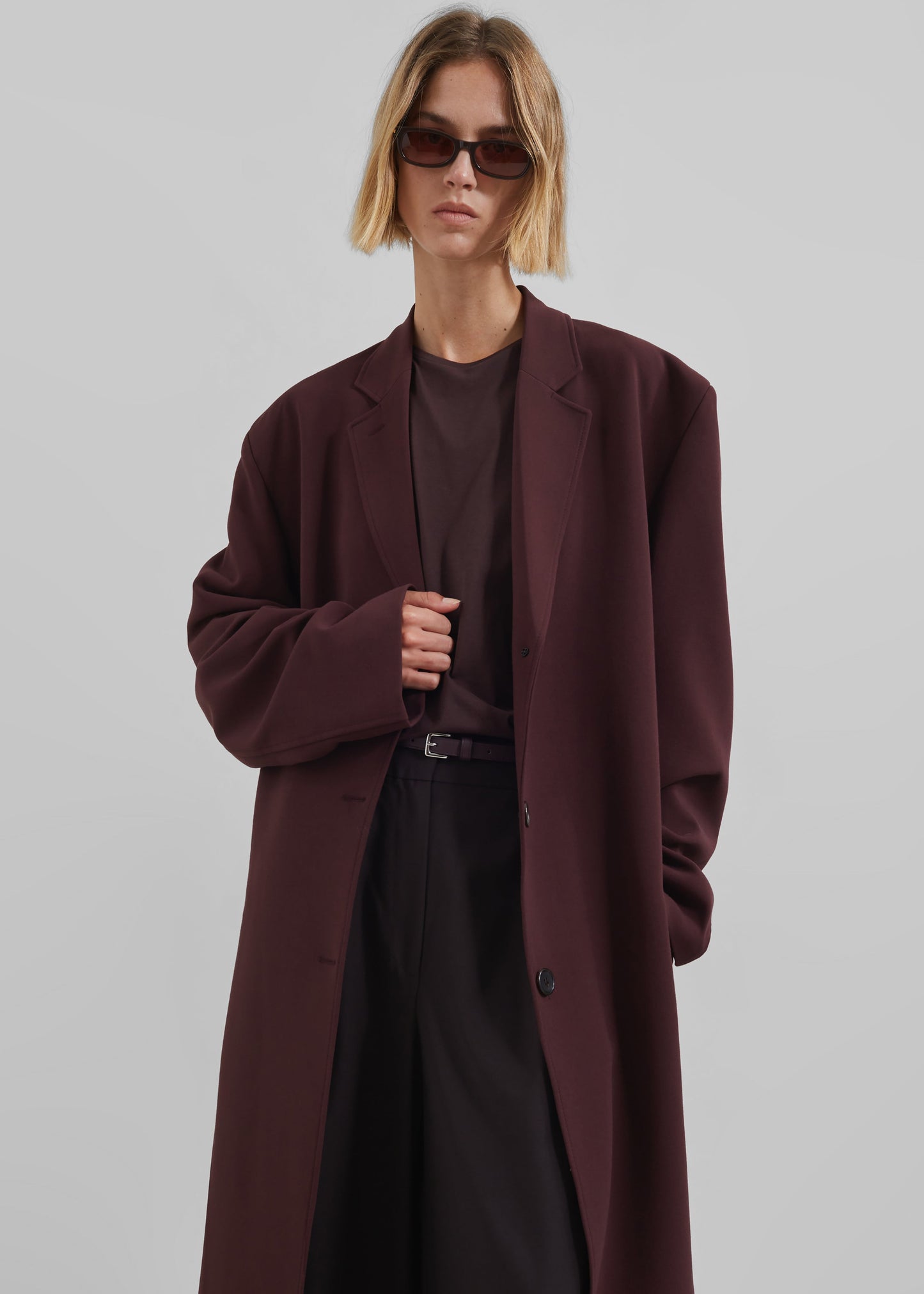 Hampton Long Coat - Burgundy