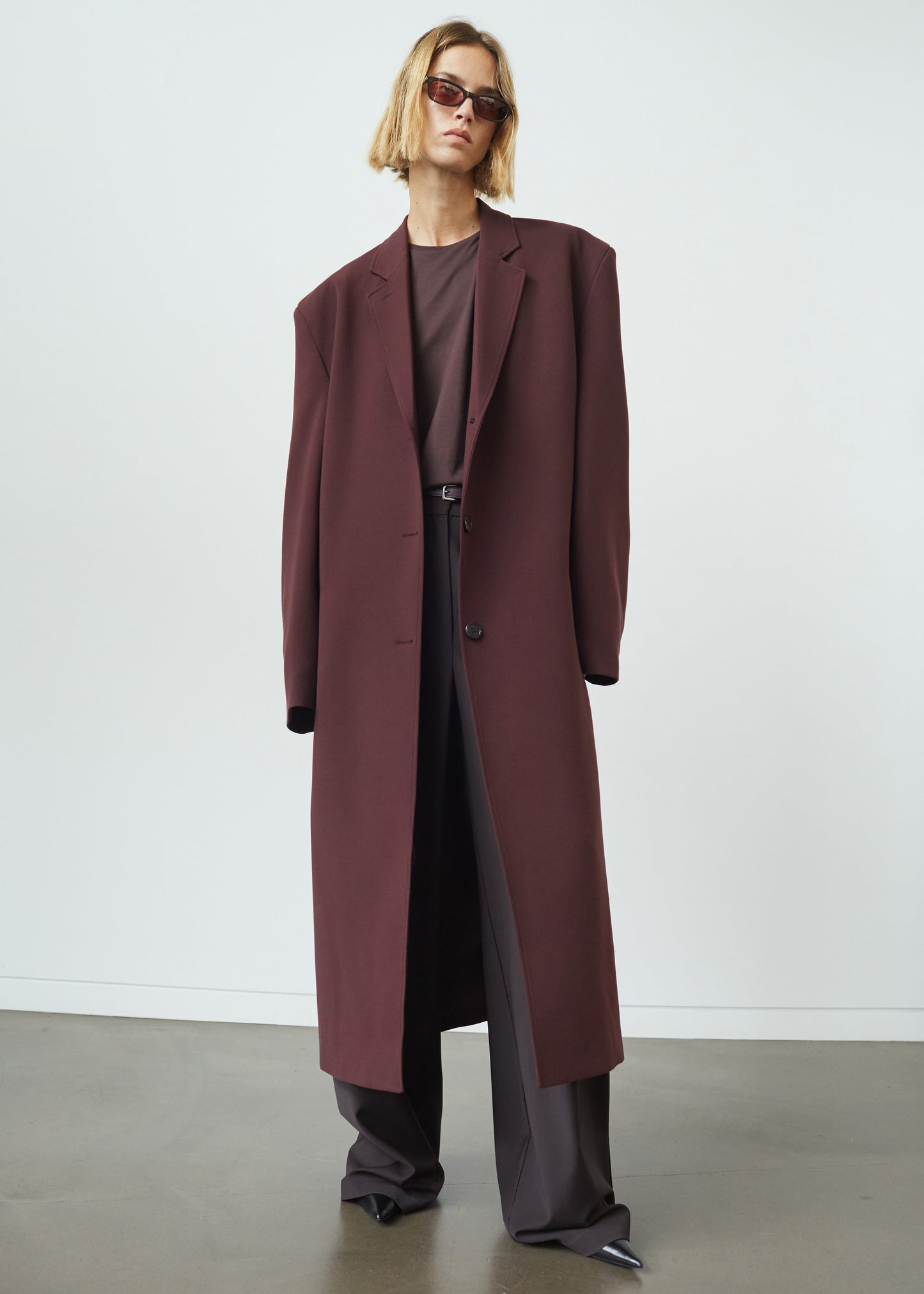 Hampton Long Coat - Burgundy