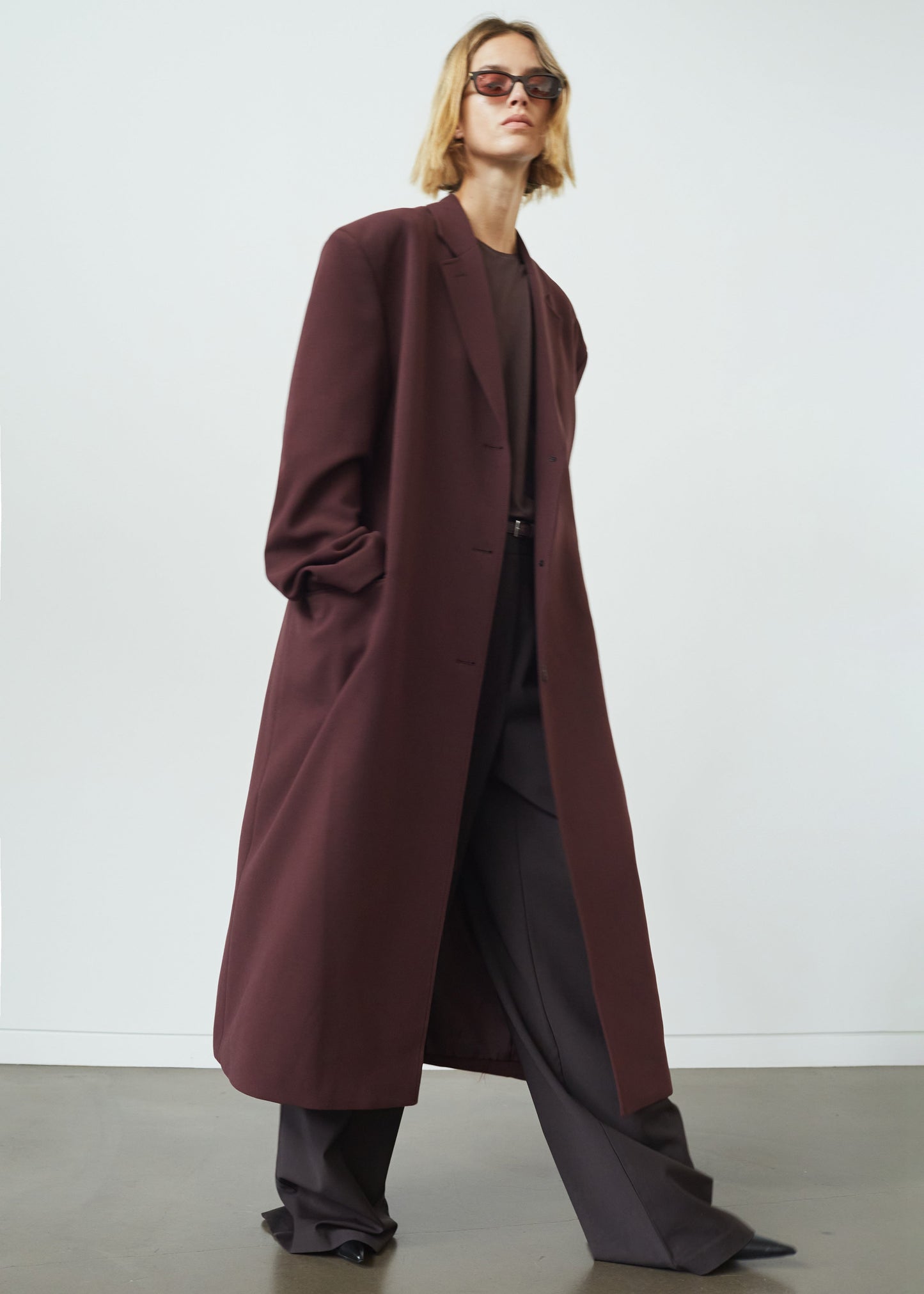 Hampton Long Coat - Burgundy