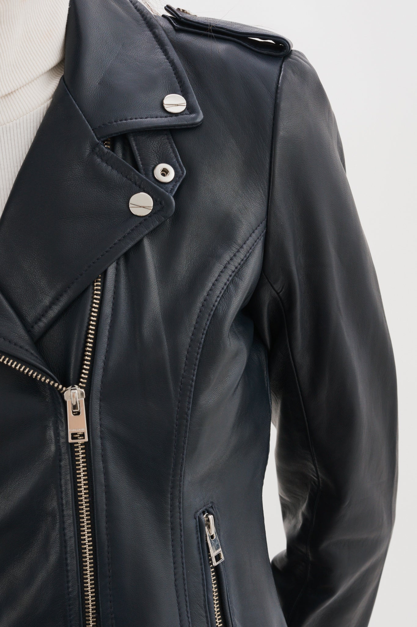 HARPER | Fitted Leather Biker Jacket