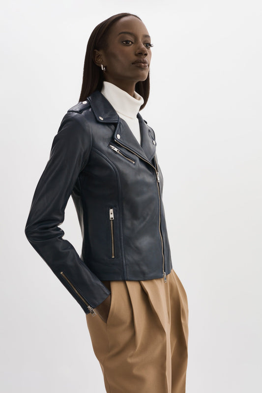 HARPER | Fitted Leather Biker Jacket