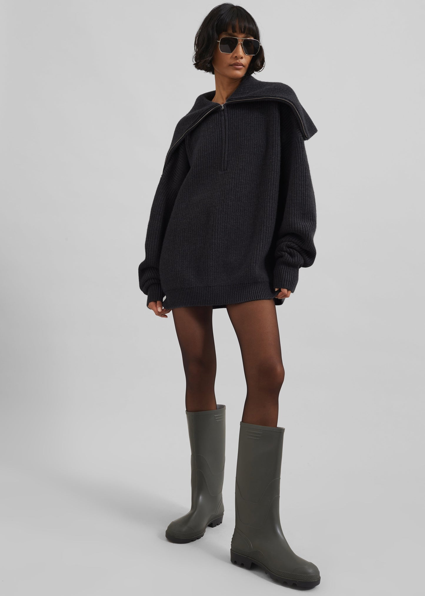 Hazel Oversized Wool Jumper - Dark Grey