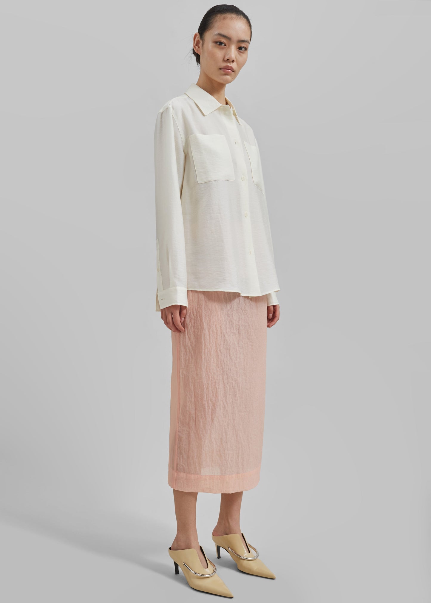 Heidi Semi Sheer Midi Skirt - Pink