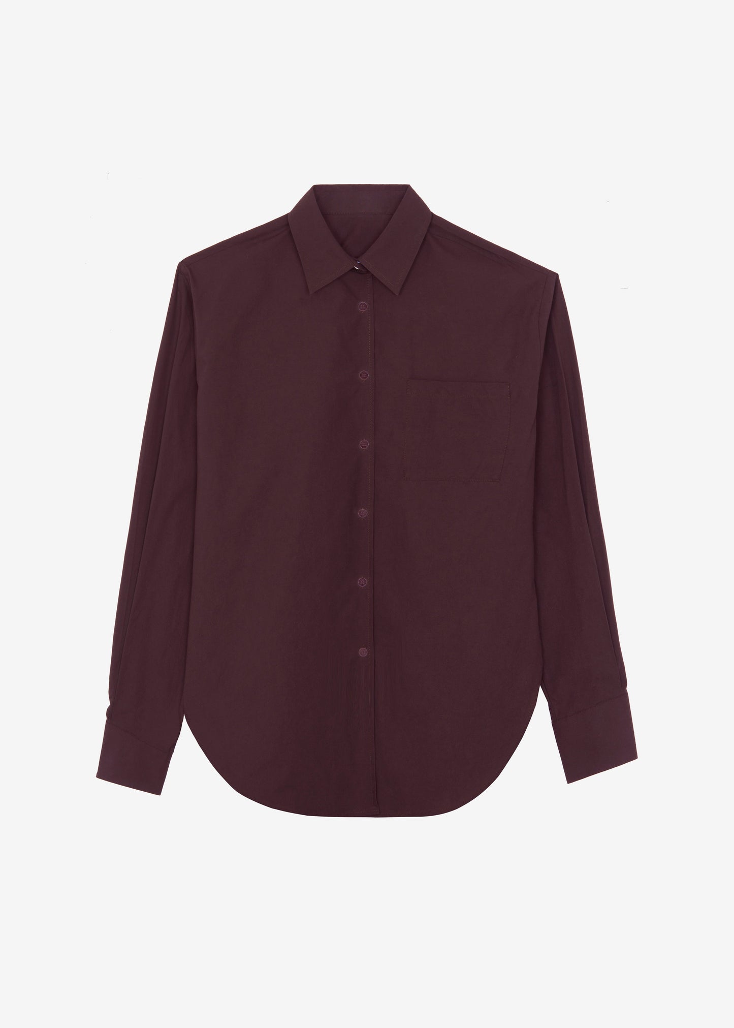 Helen Organic Cotton Long Shirt - Dark Plum