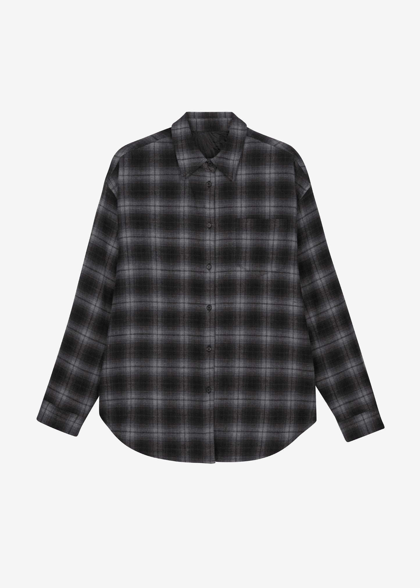 Helka Flannel Quilted Shirt - Charcoal