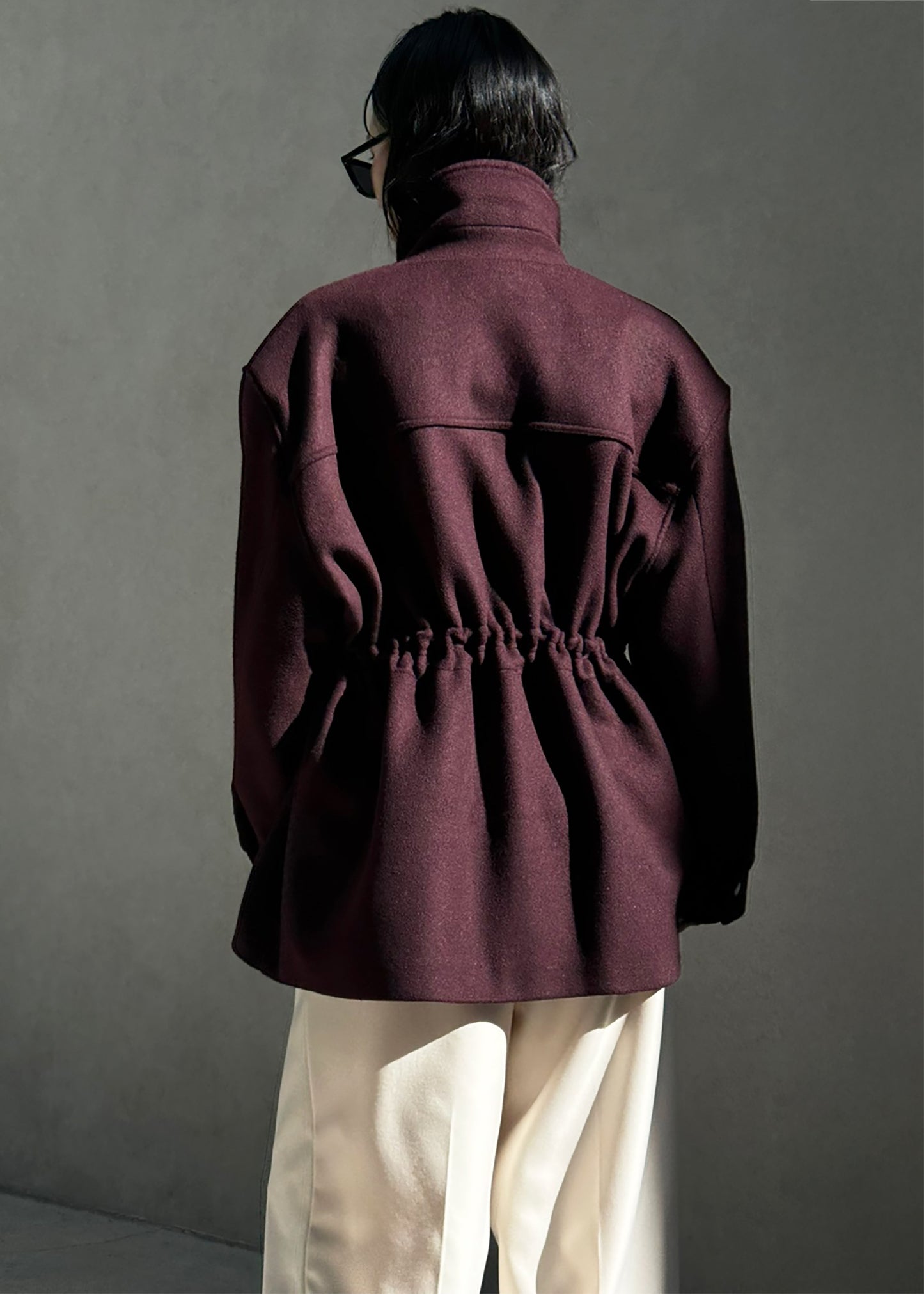 Holbeck Field Wool Jacket - Burgundy