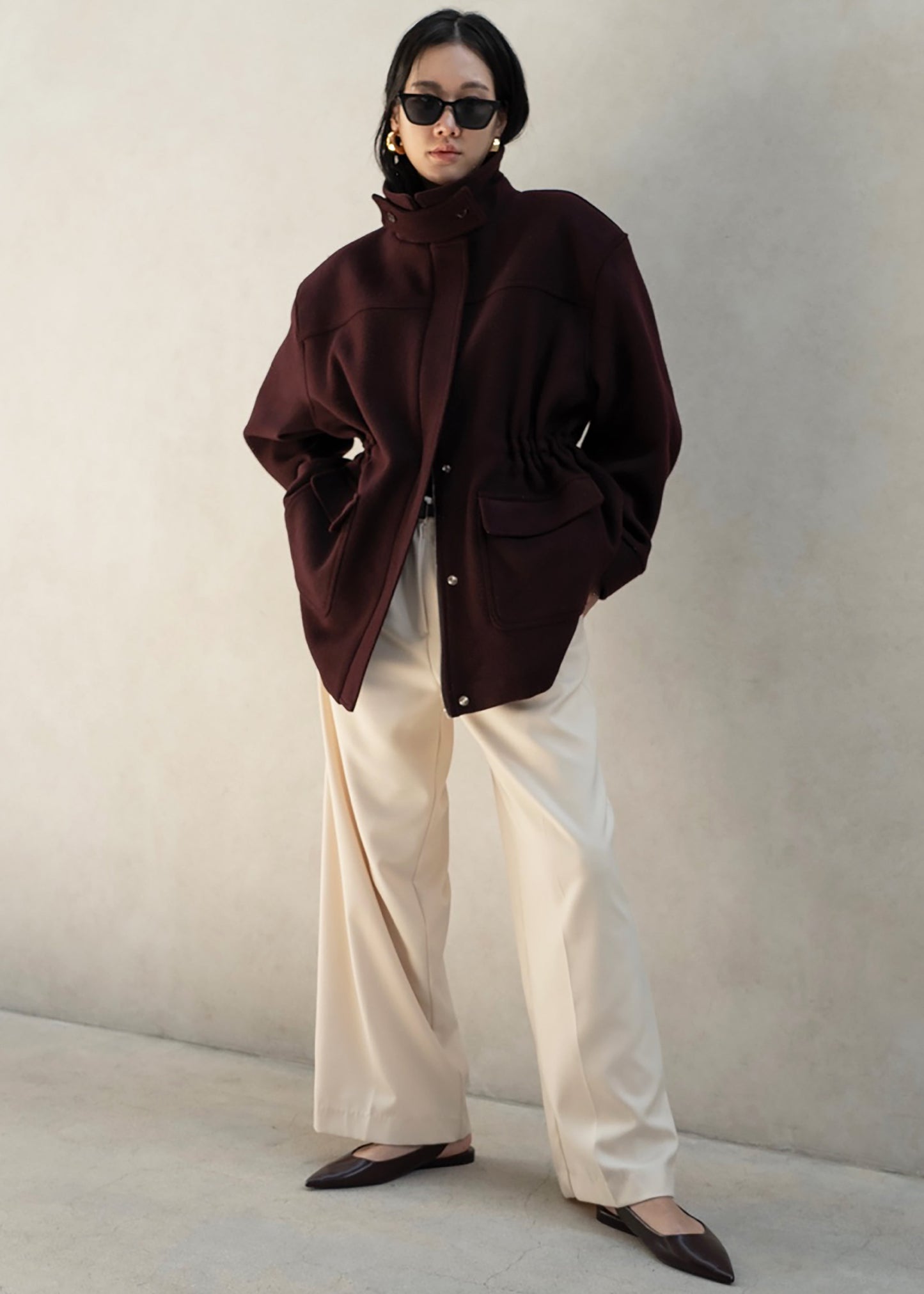 Holbeck Field Wool Jacket - Burgundy