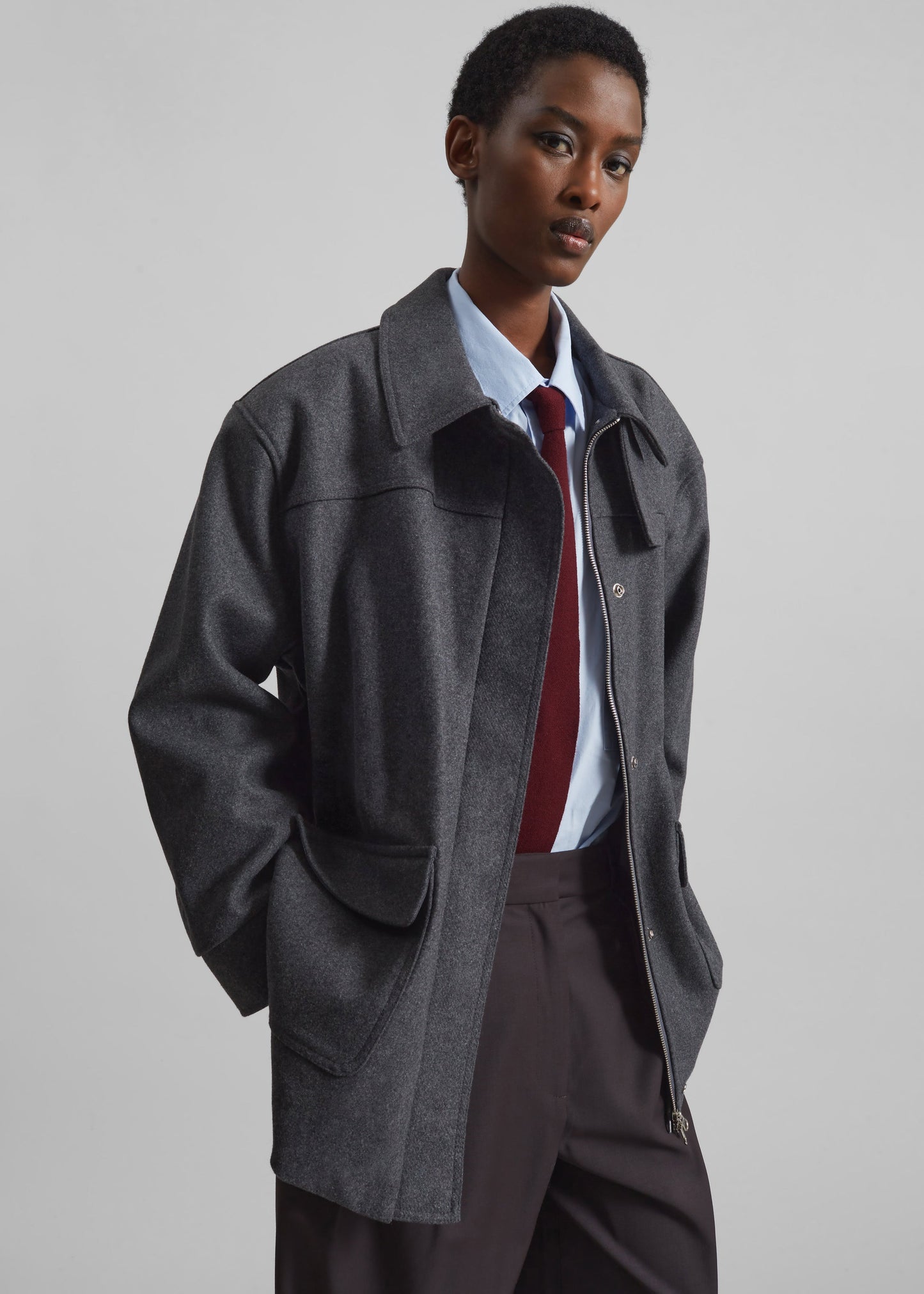 Holbeck Field Wool Jacket - Grey