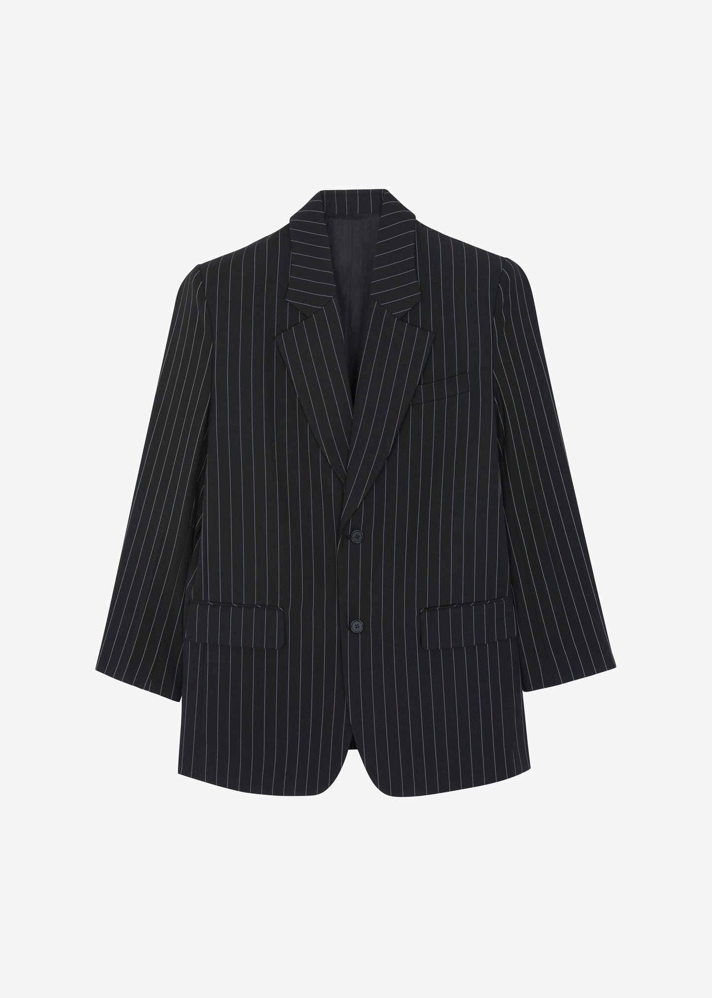 Holland Padded Shoulder Blazer - Black/White Pinstripe