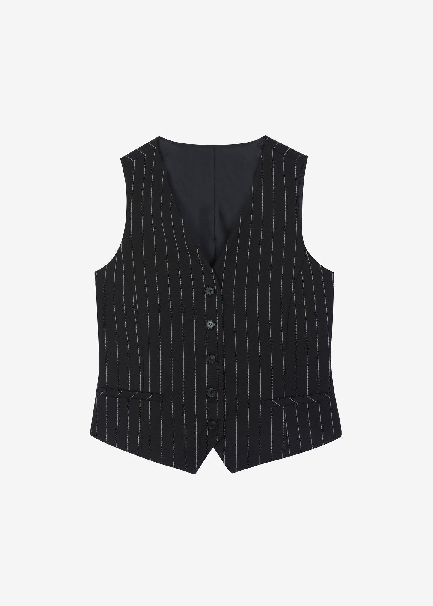 Holland Suit Vest - Black/White Pinstripe