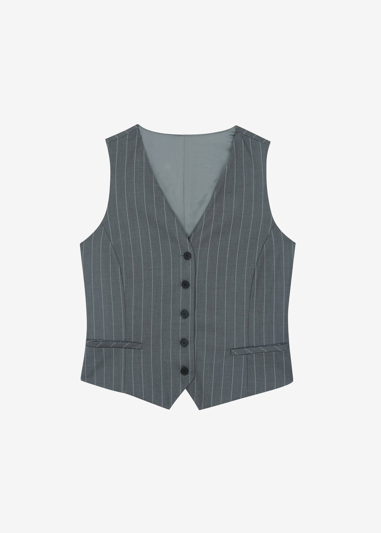 Holland Suit Vest - Charcoal/White Pinstripe