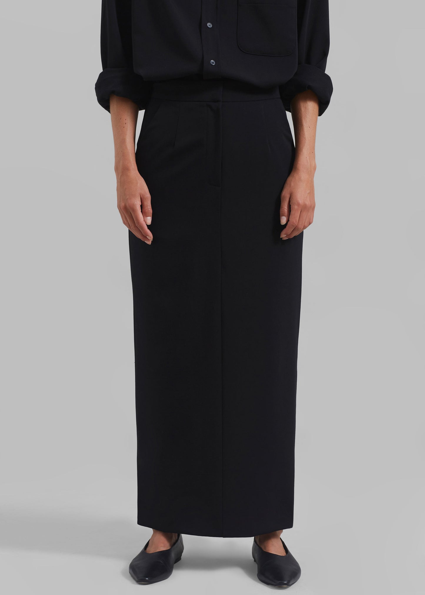 Hollis Back Slit Skirt - Black