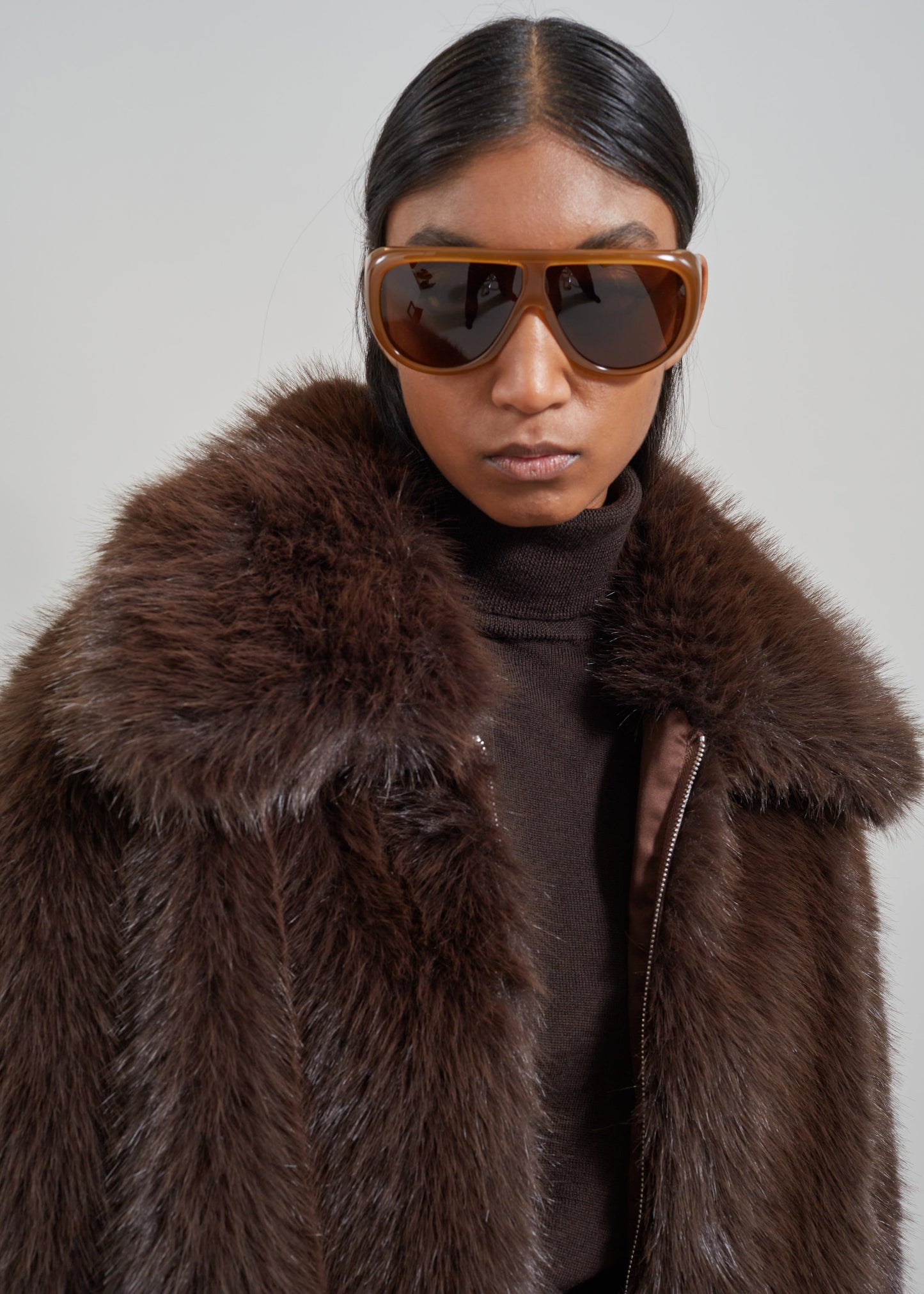 Hope Faux Fur Jacket - Brown