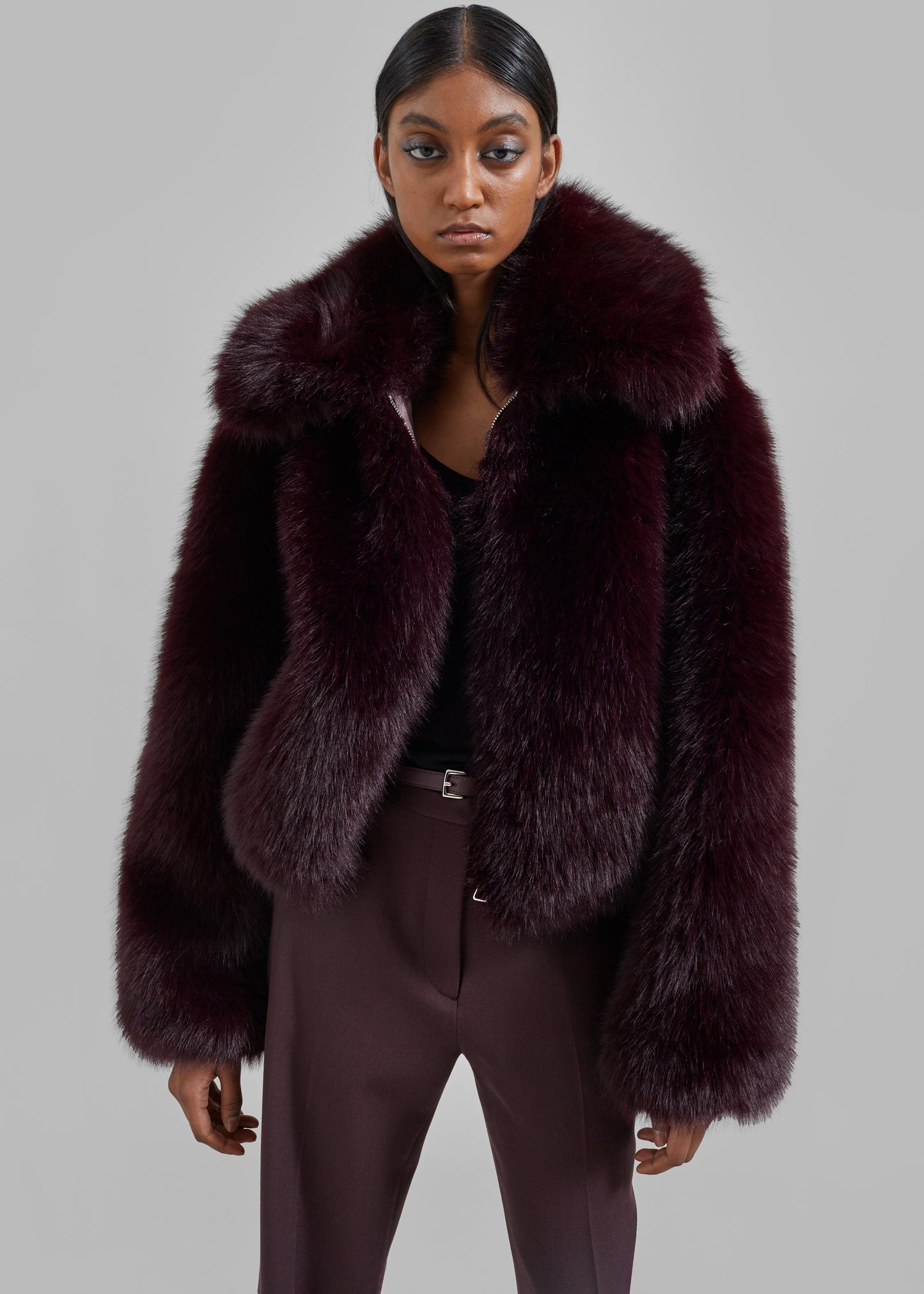 Hope Faux Fur Jacket - Plum