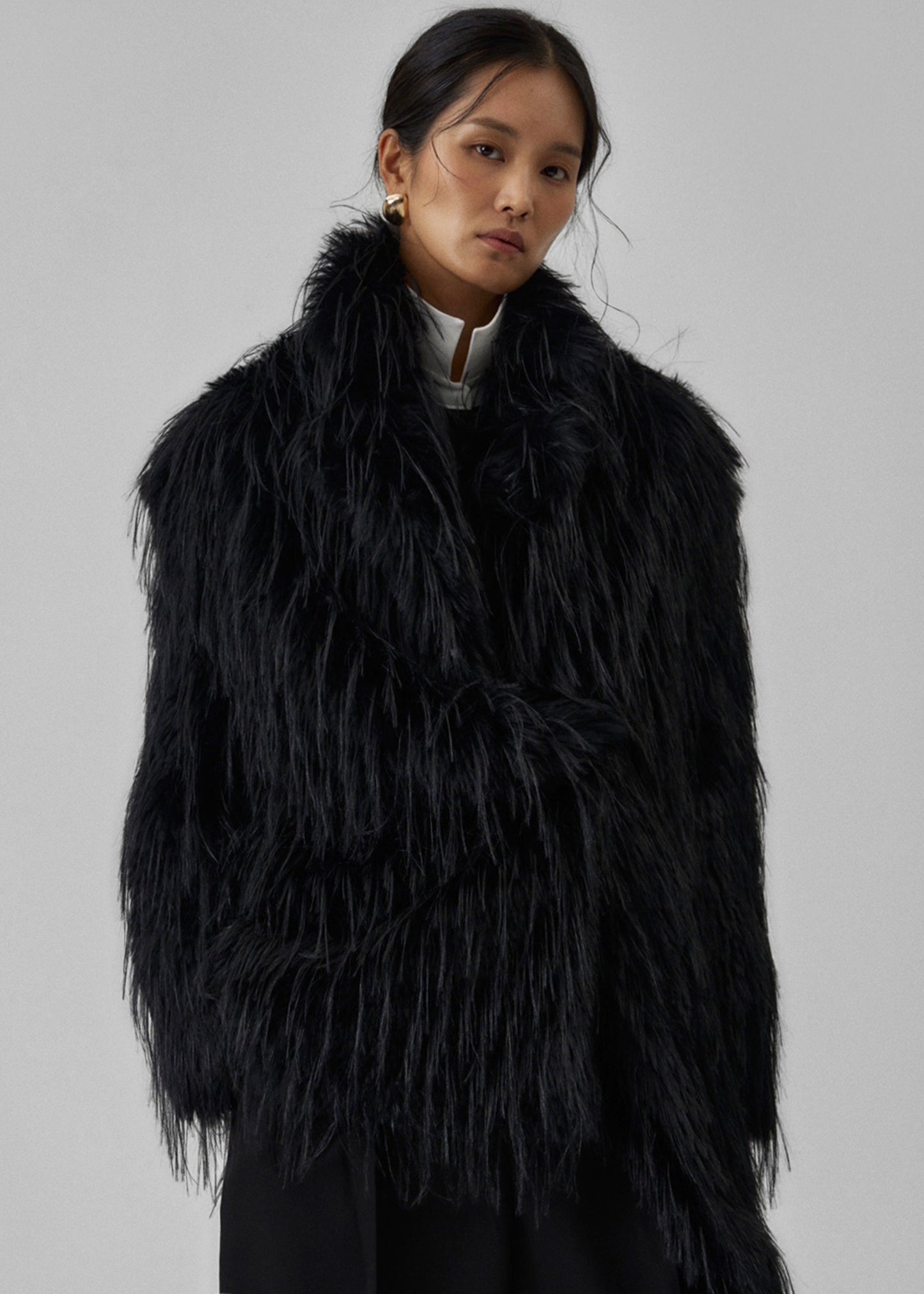 Hythe Faux Fur Coat - Black