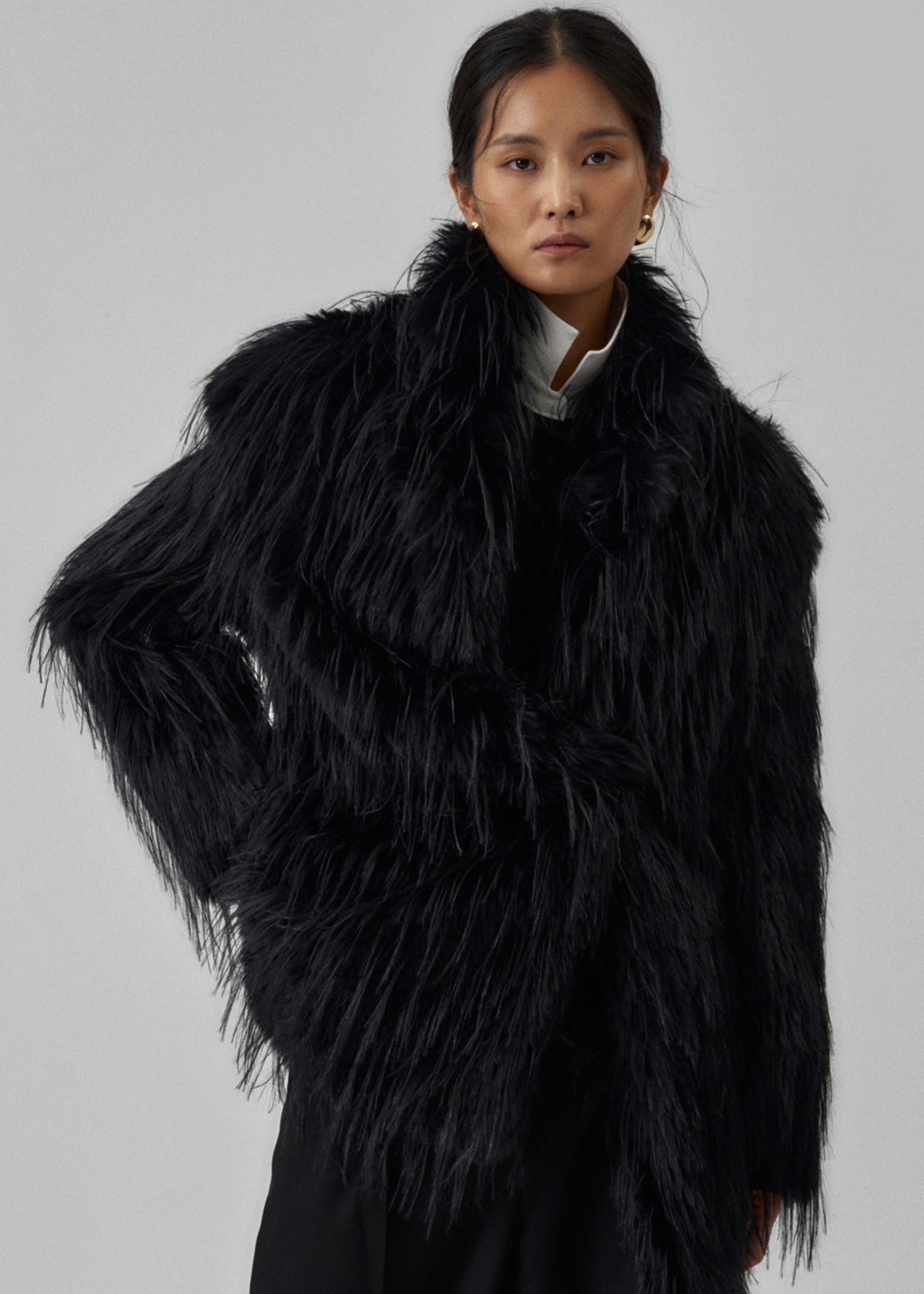 Hythe Faux Fur Coat - Black