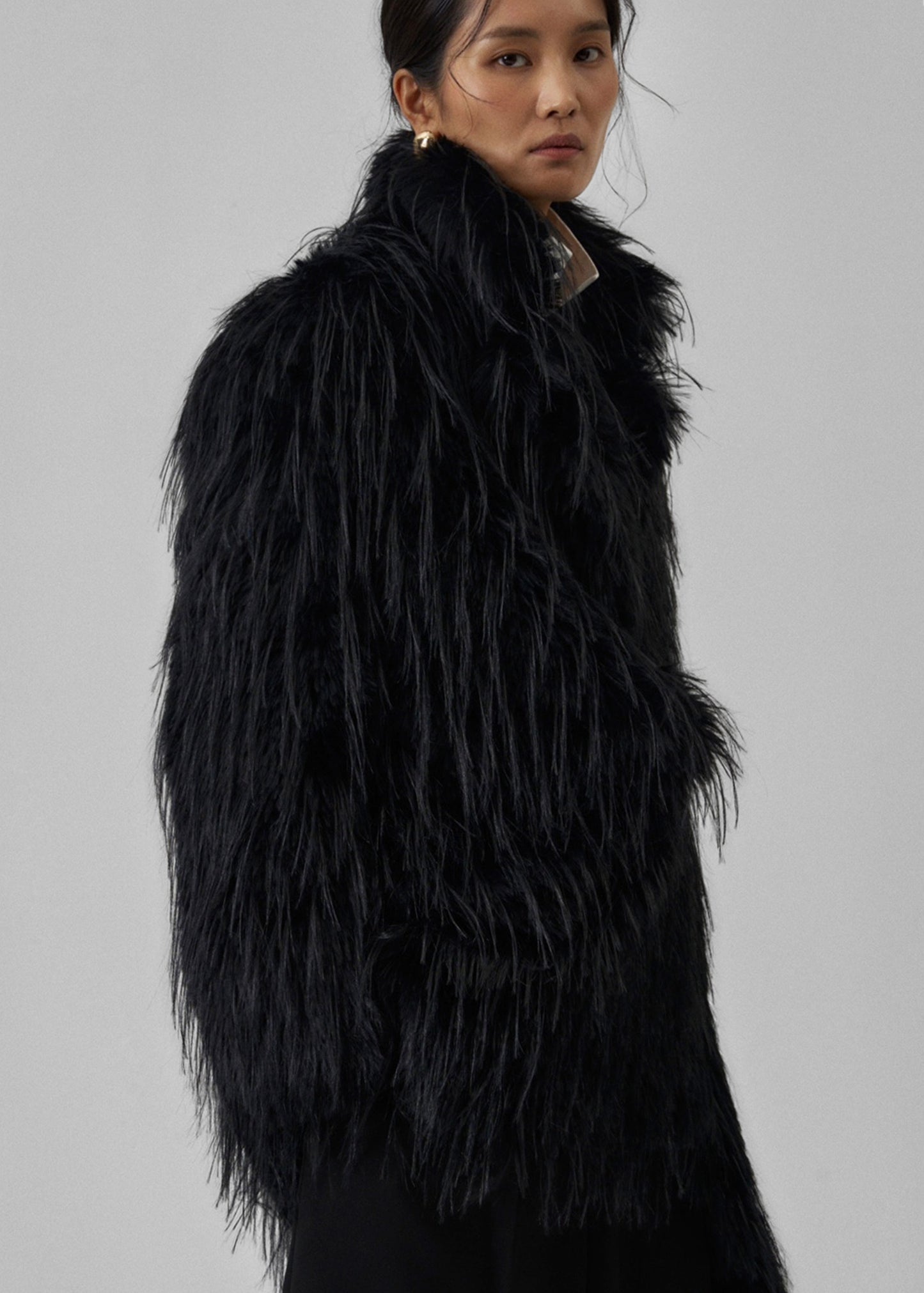 Hythe Faux Fur Coat - Black