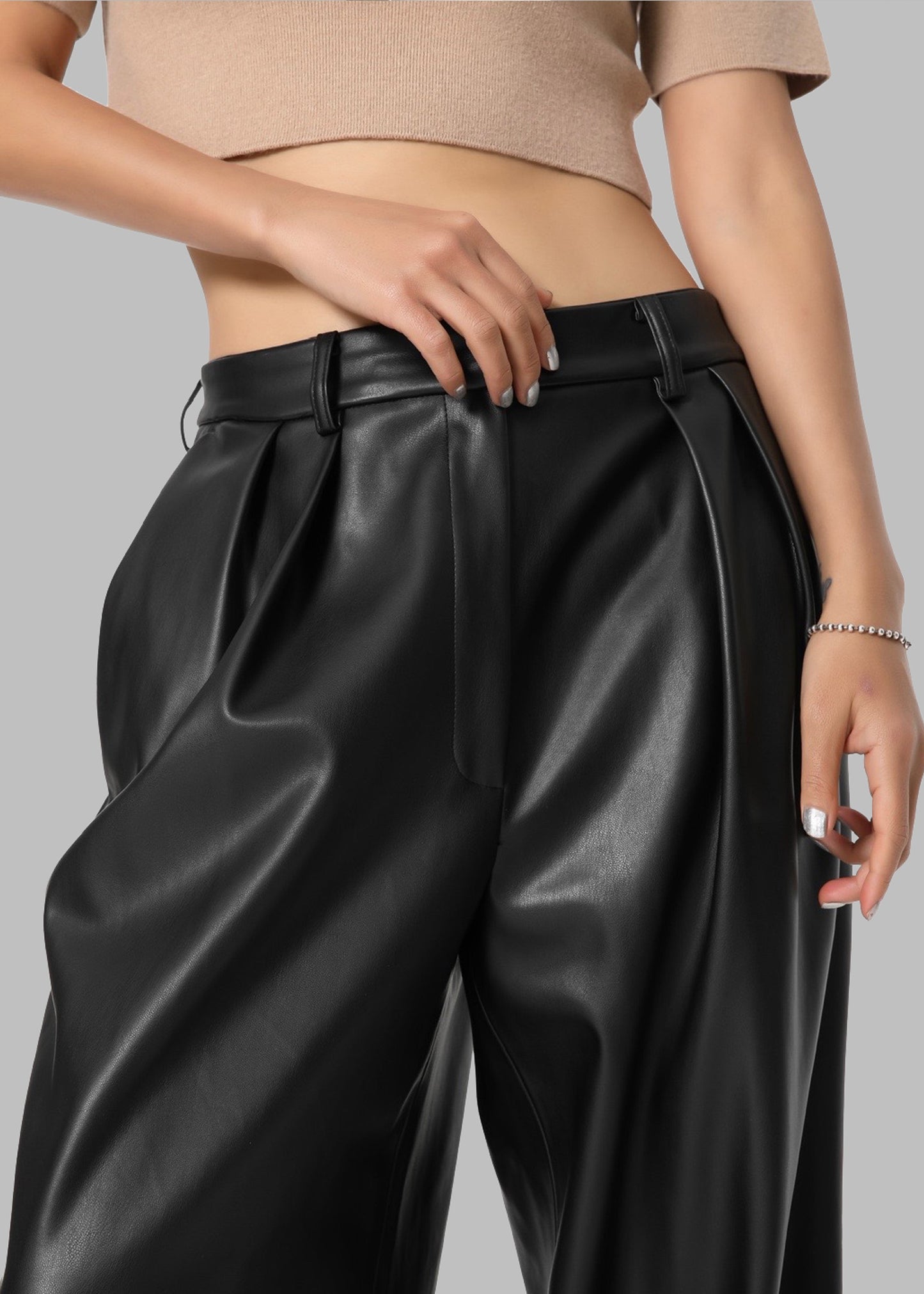 Helsinki Faux Leather Pants - Black