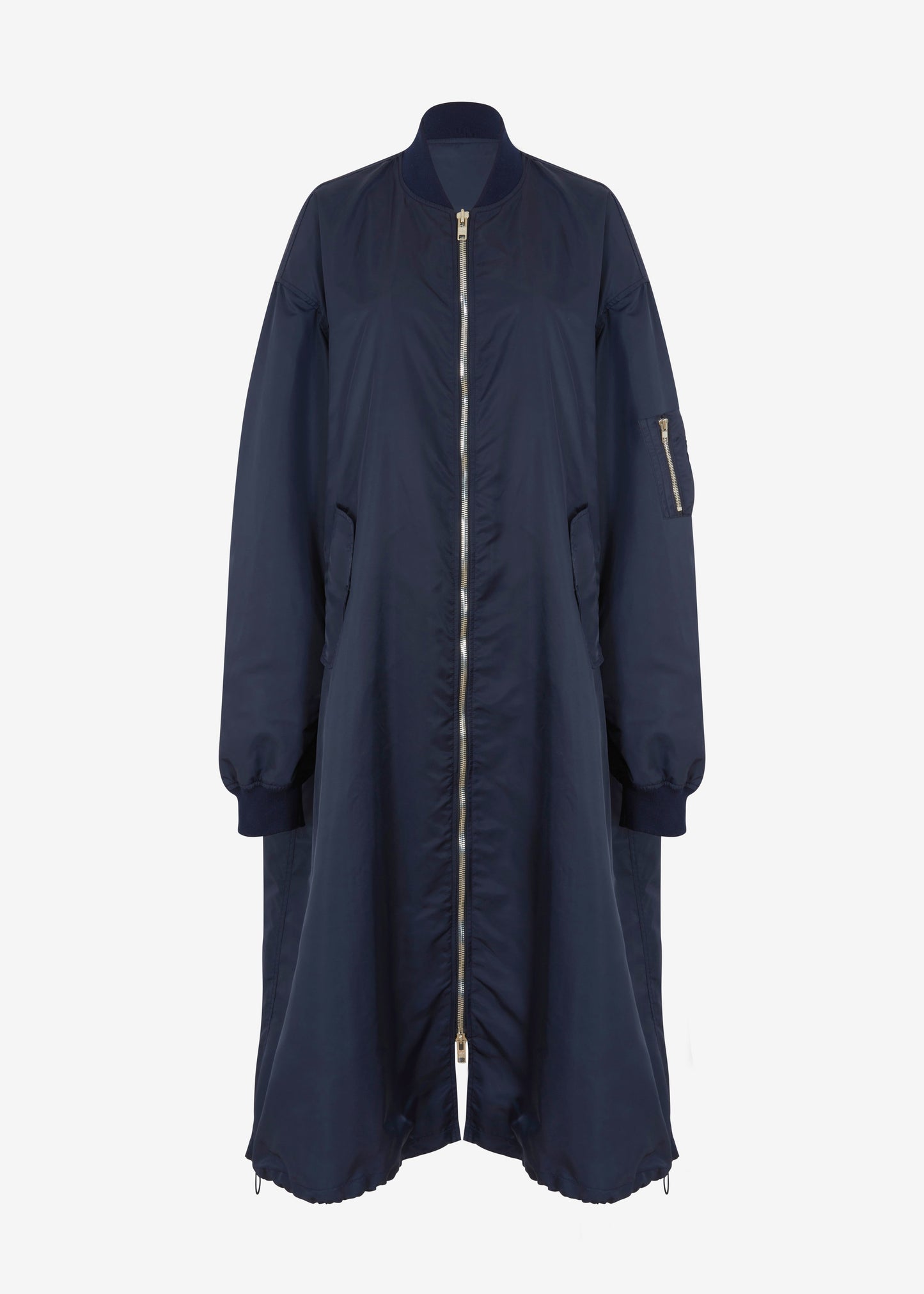 Isaac Oversized Bomber Coat - Navy