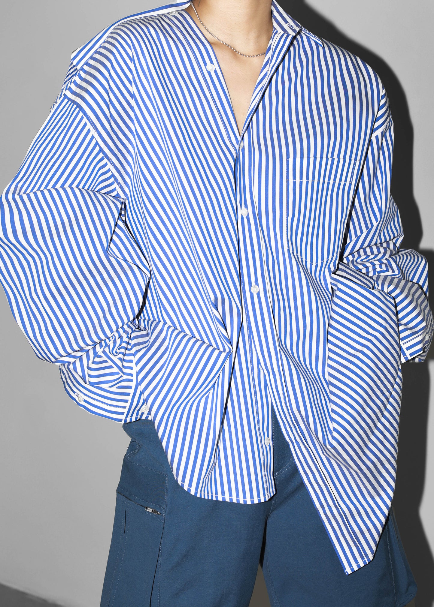 Ida Pocket Shirt - Blue Stripe