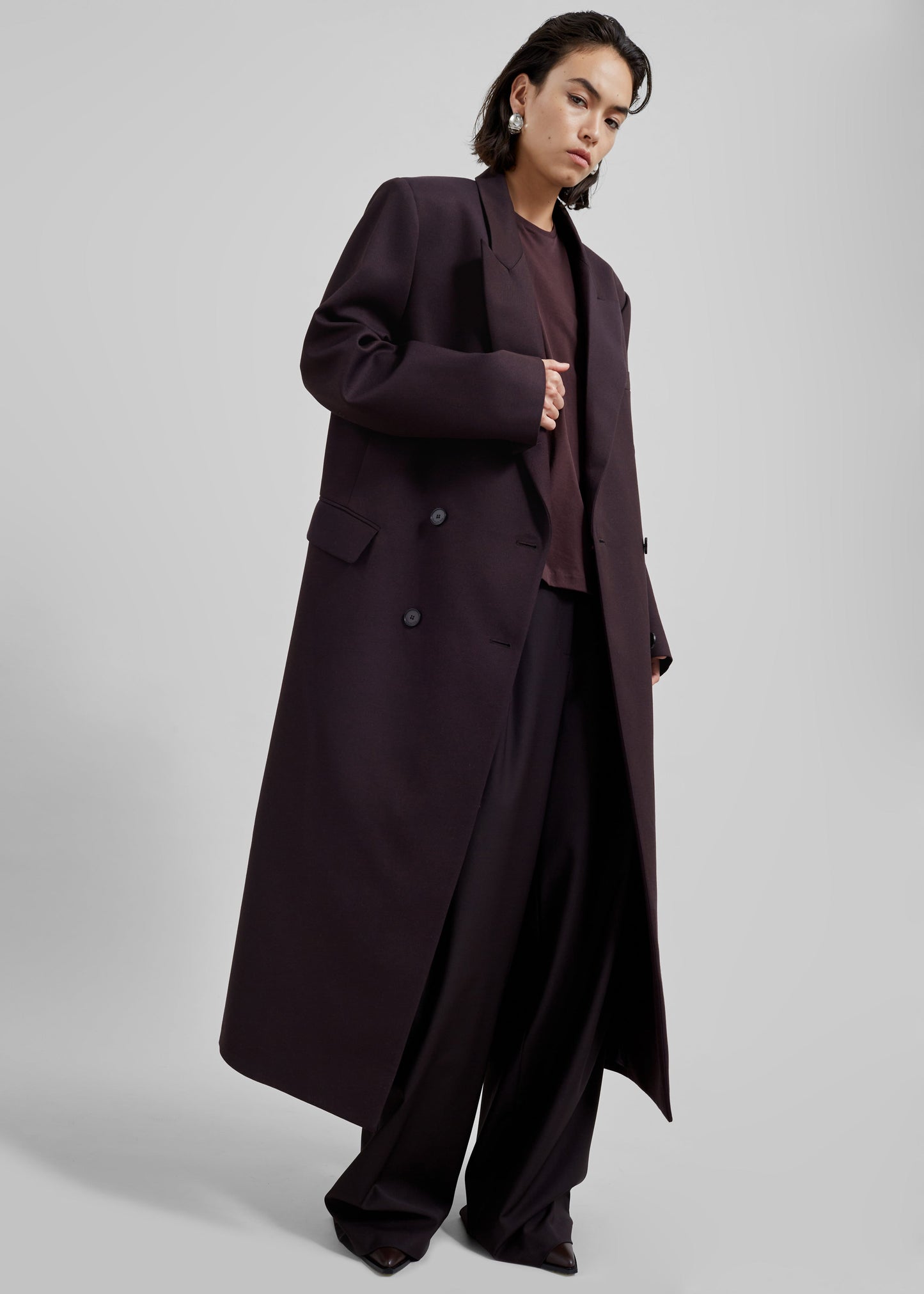 Jane Long Coat - Dark Plum