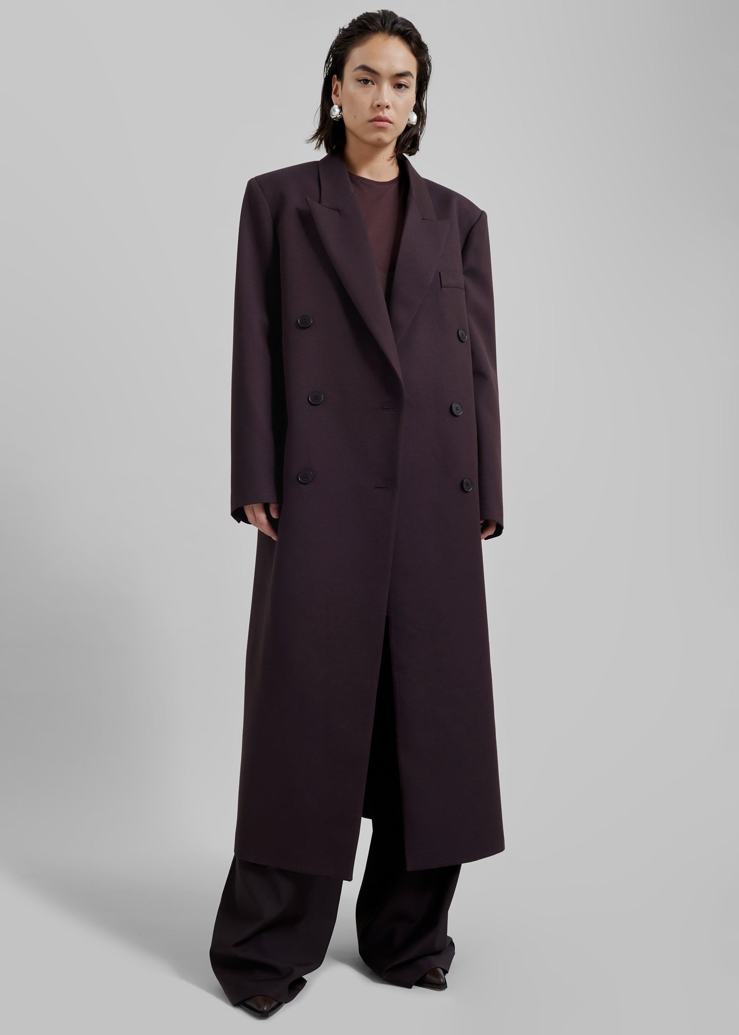 Jane Long Coat - Dark Plum