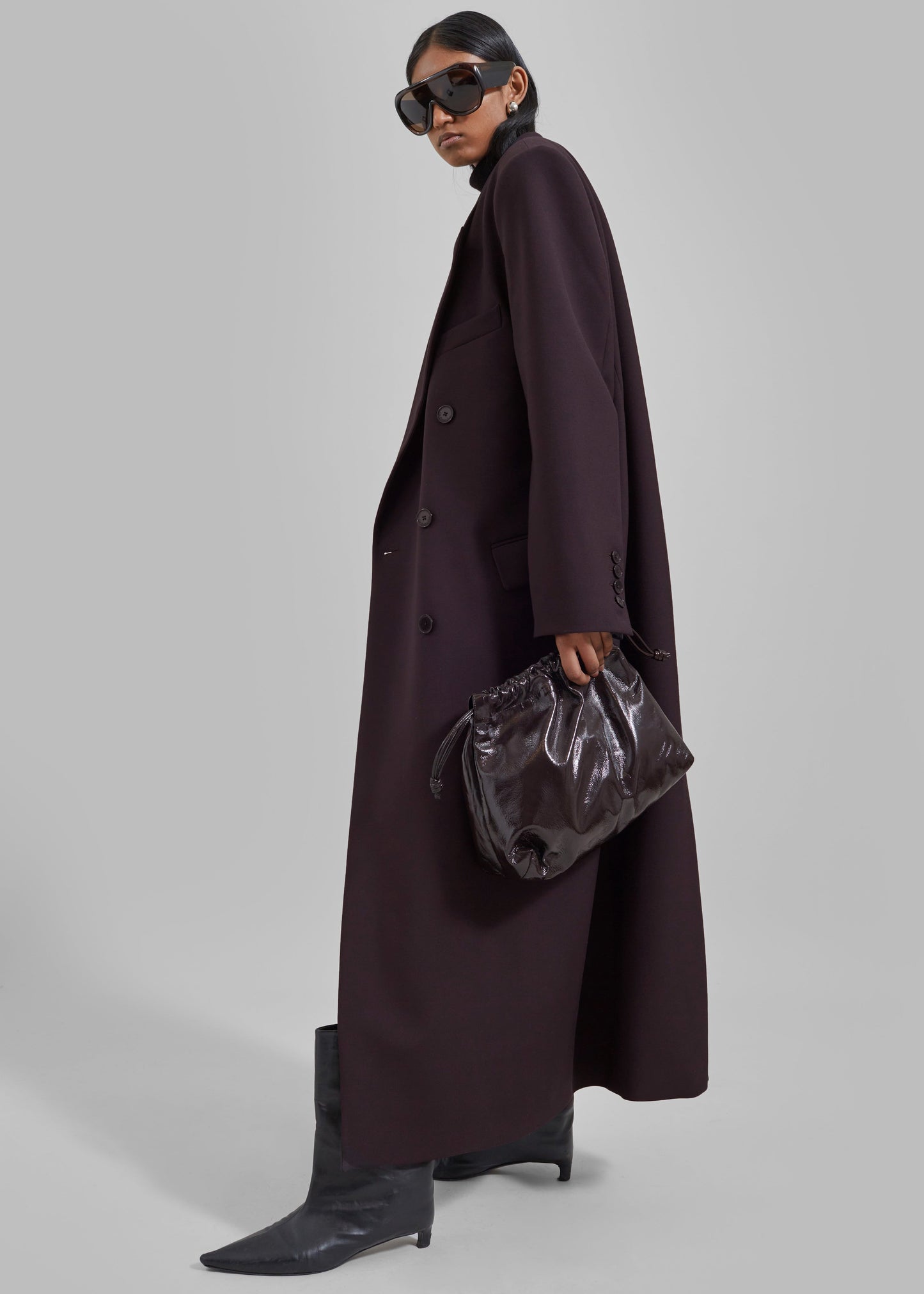 Jane Long Coat - Dark Plum