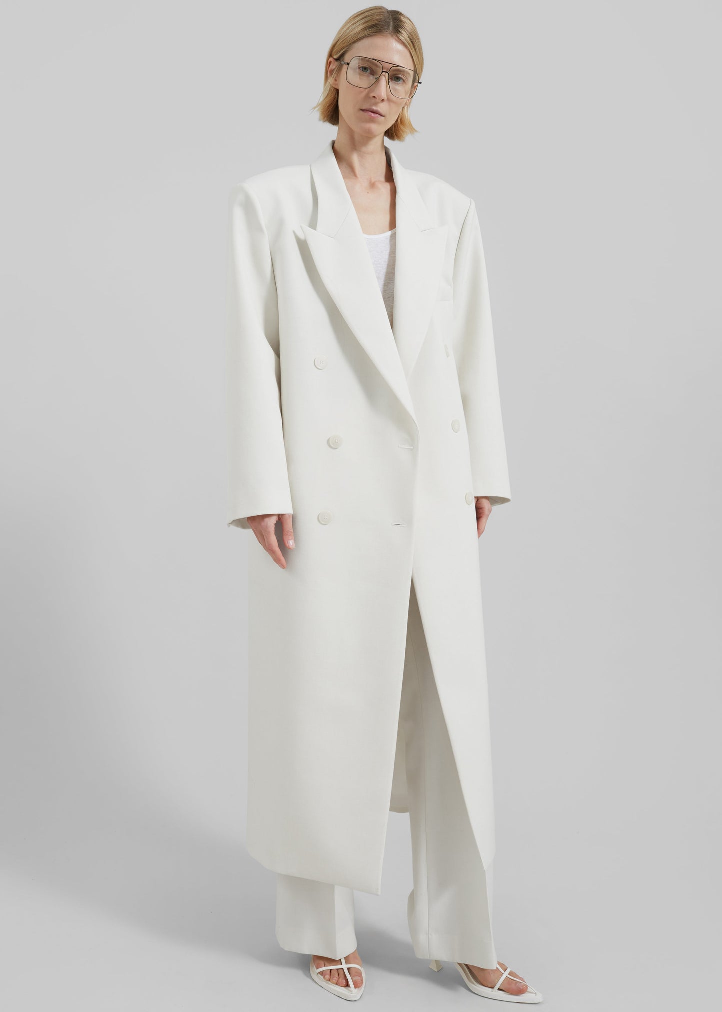 Jane Long Coat - White