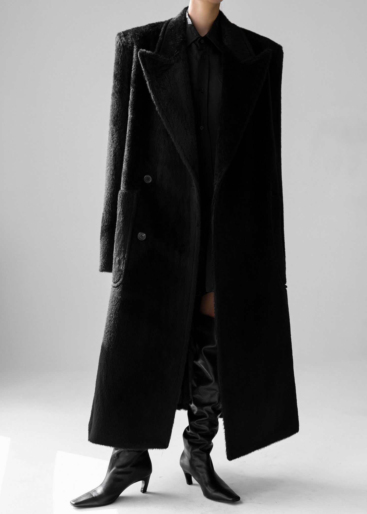 Jaylene Oversized Wool Coat - Black