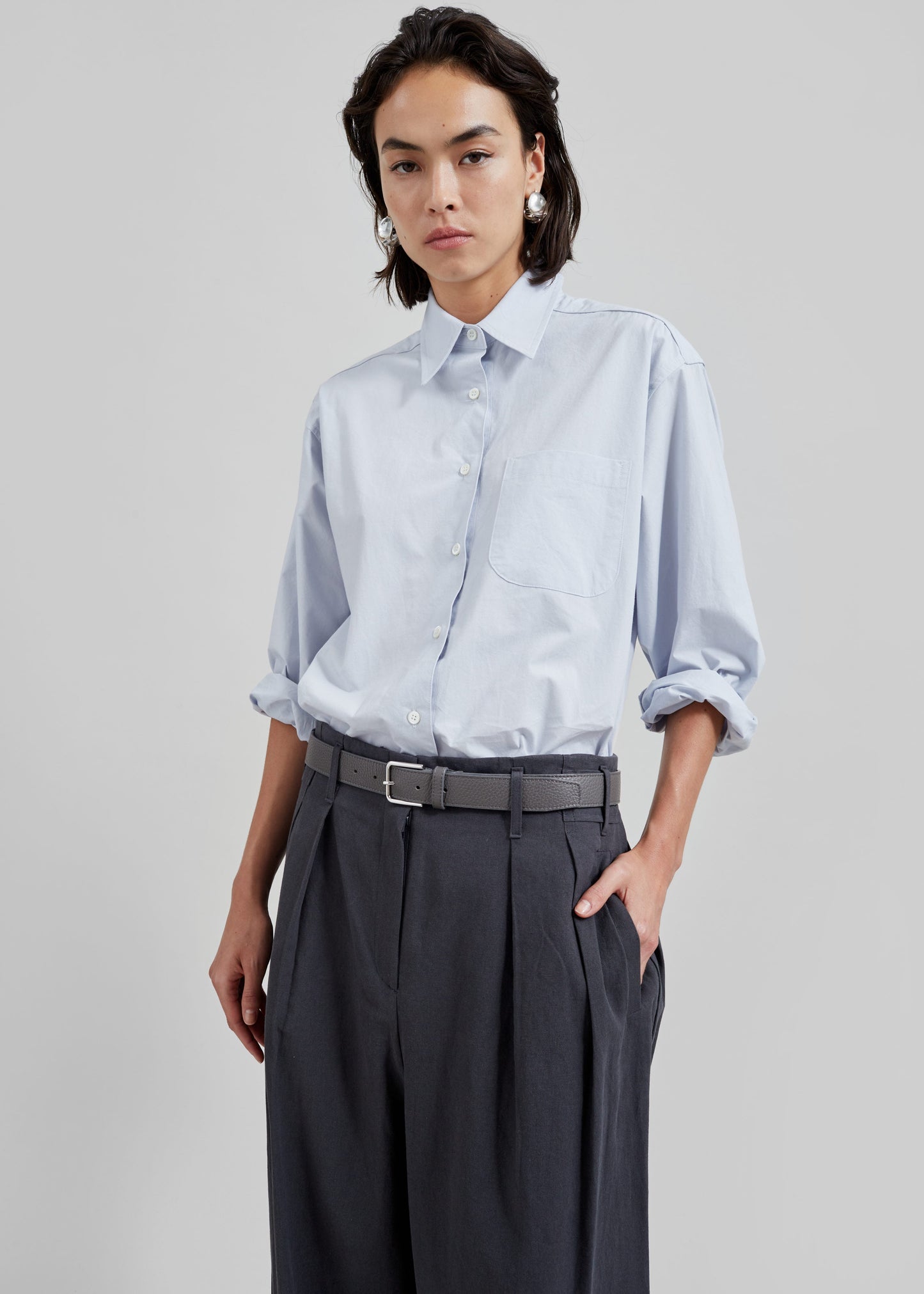 Jody Button Up Shirt - Light Blue