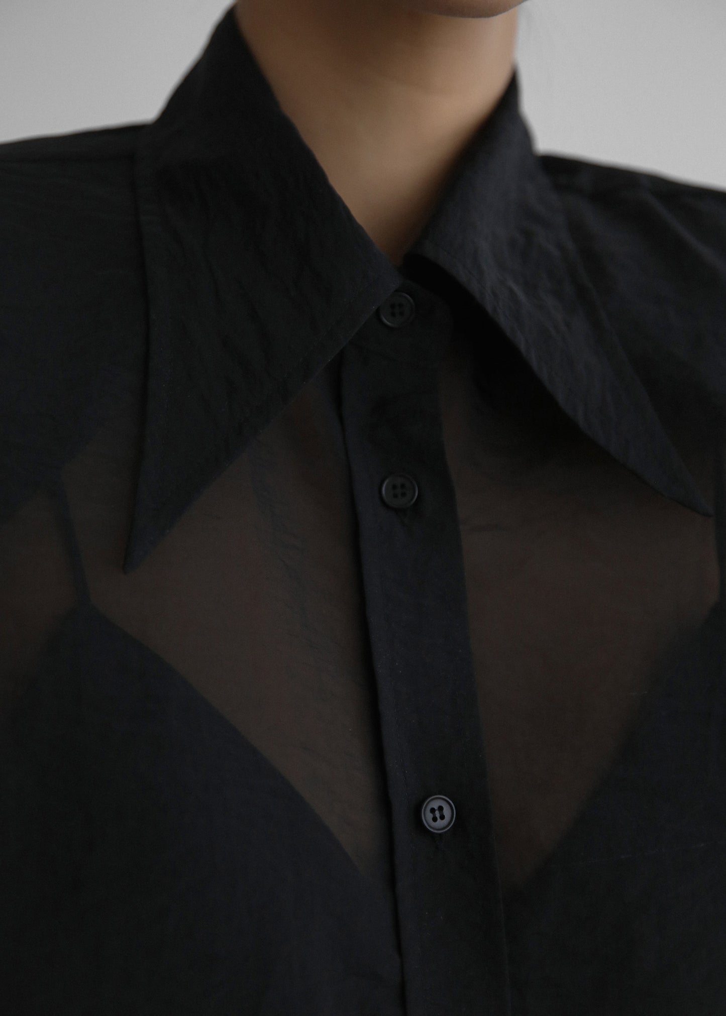 Jolene Semi Sheer Shirt - Black