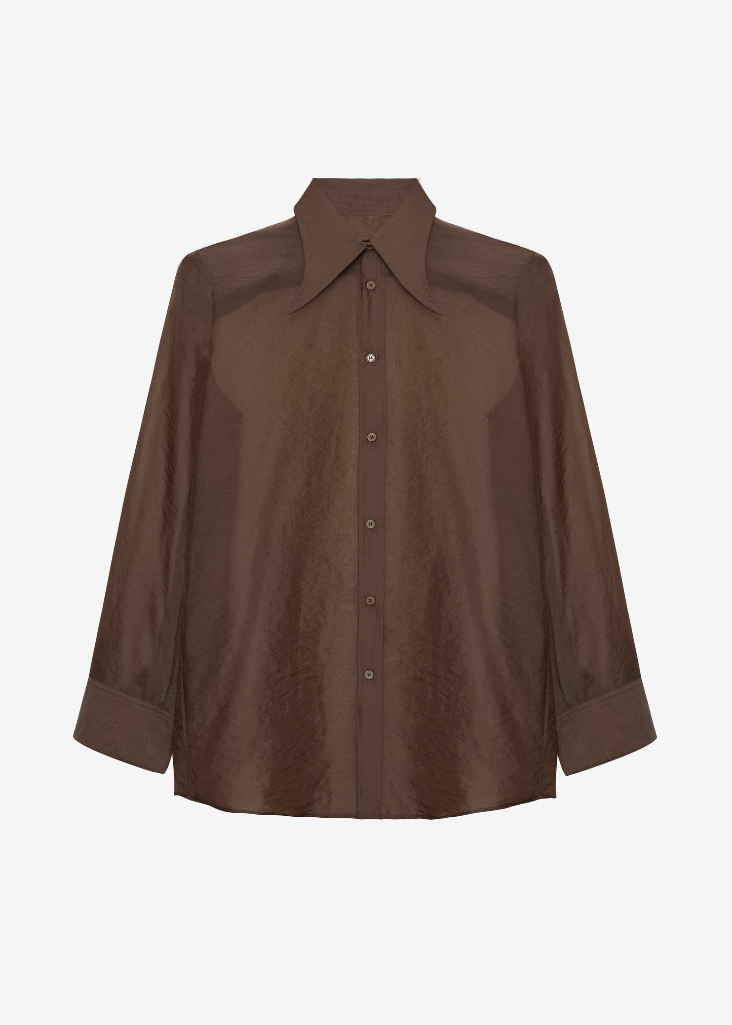 Jolene Semi Sheer Shirt - Brown