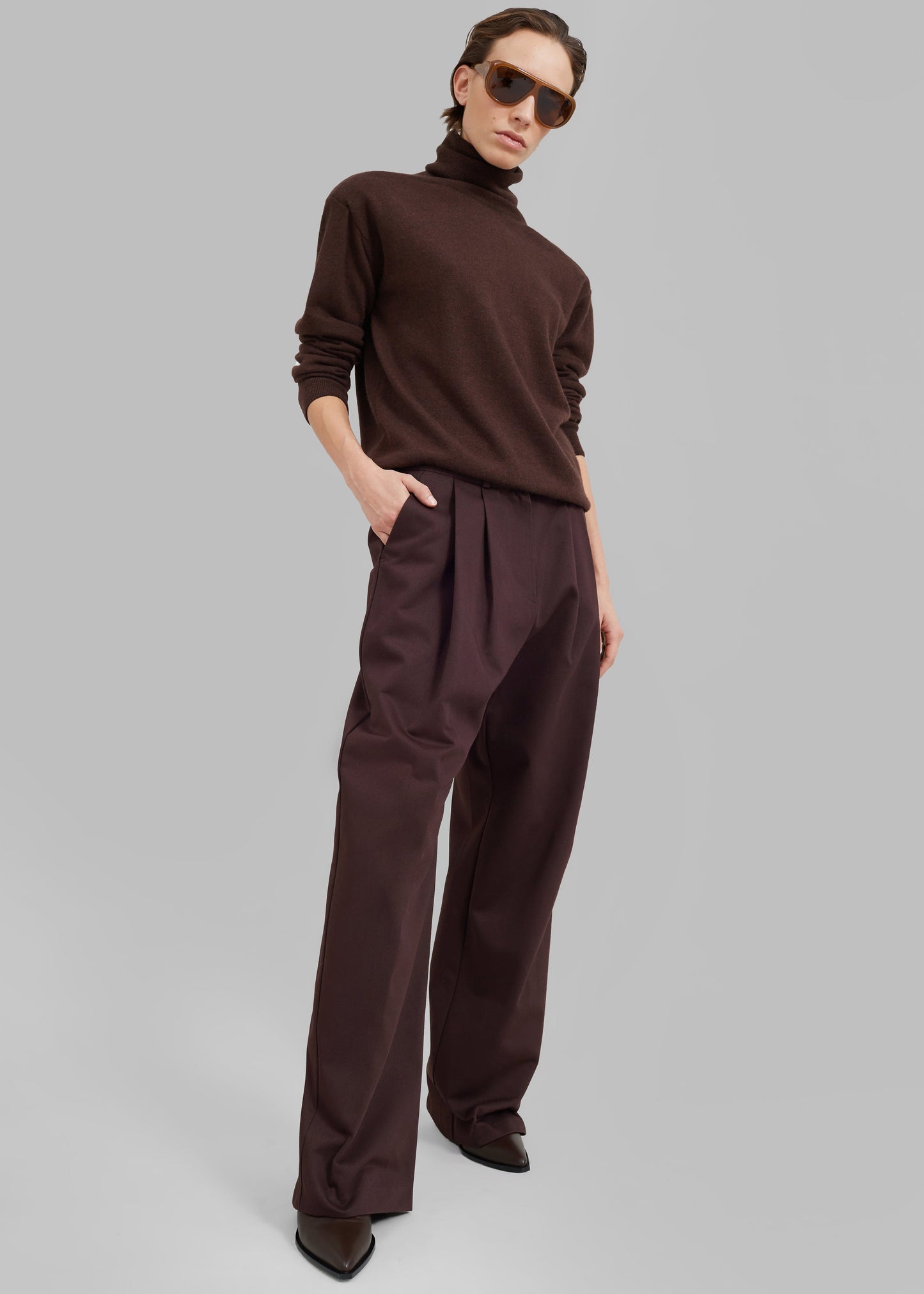 Jordyn Pintuck Pants - Brown