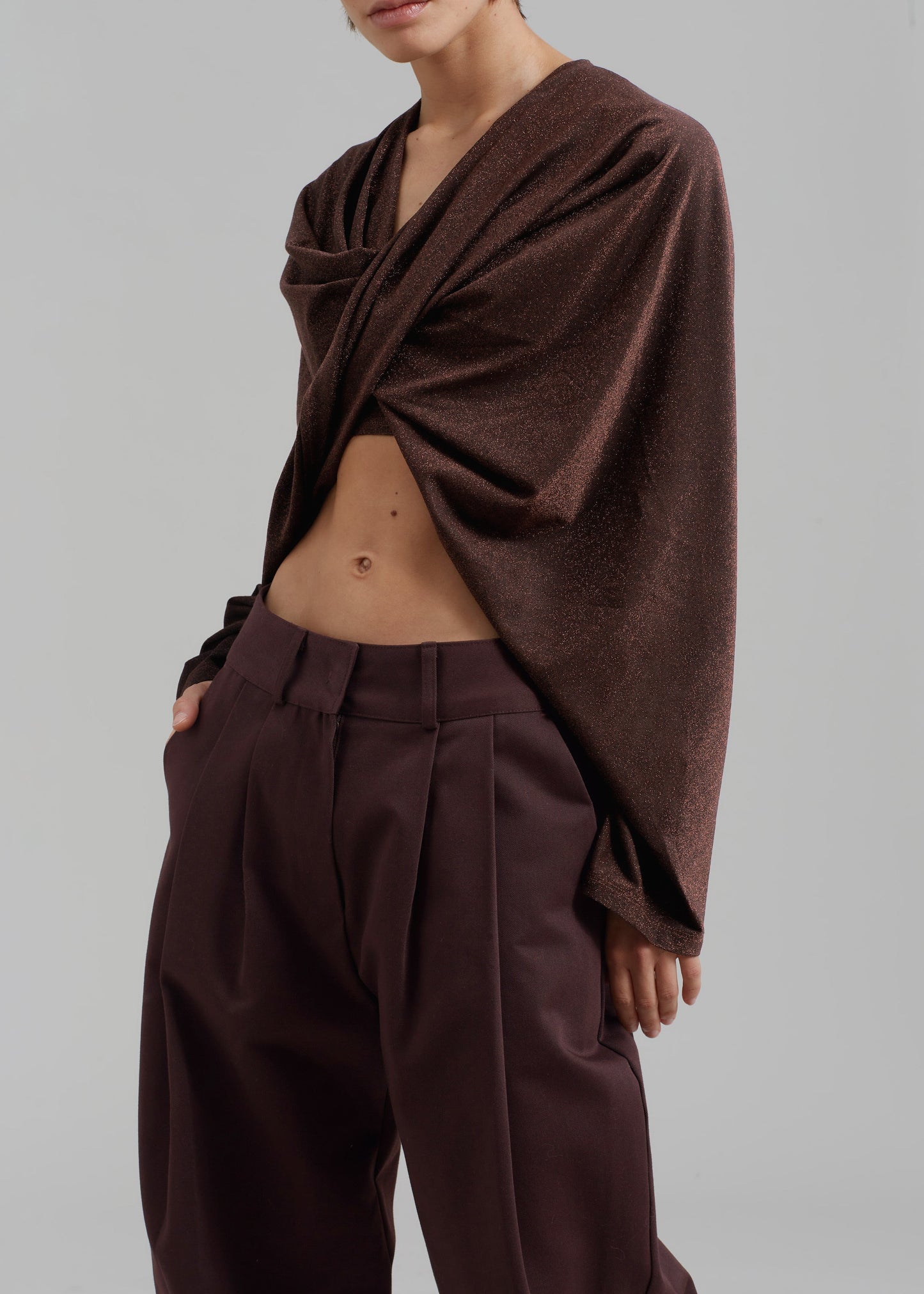 Jordyn Pintuck Pants - Brown