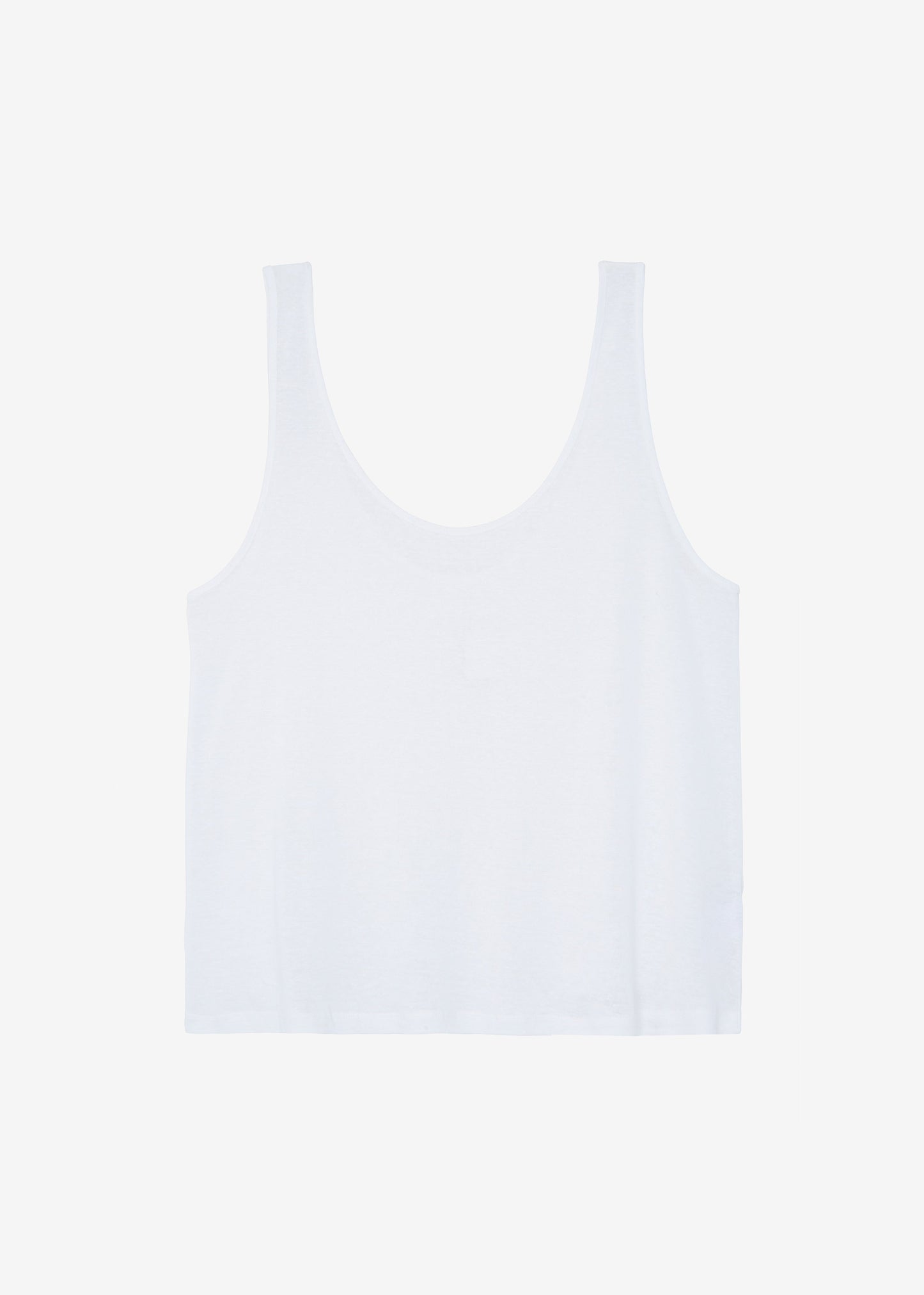 Josie Scoop Neck Tank Top - White