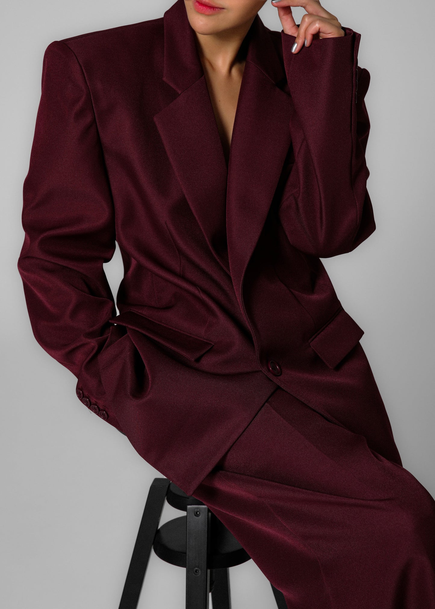 Jun Blazer - Burgundy