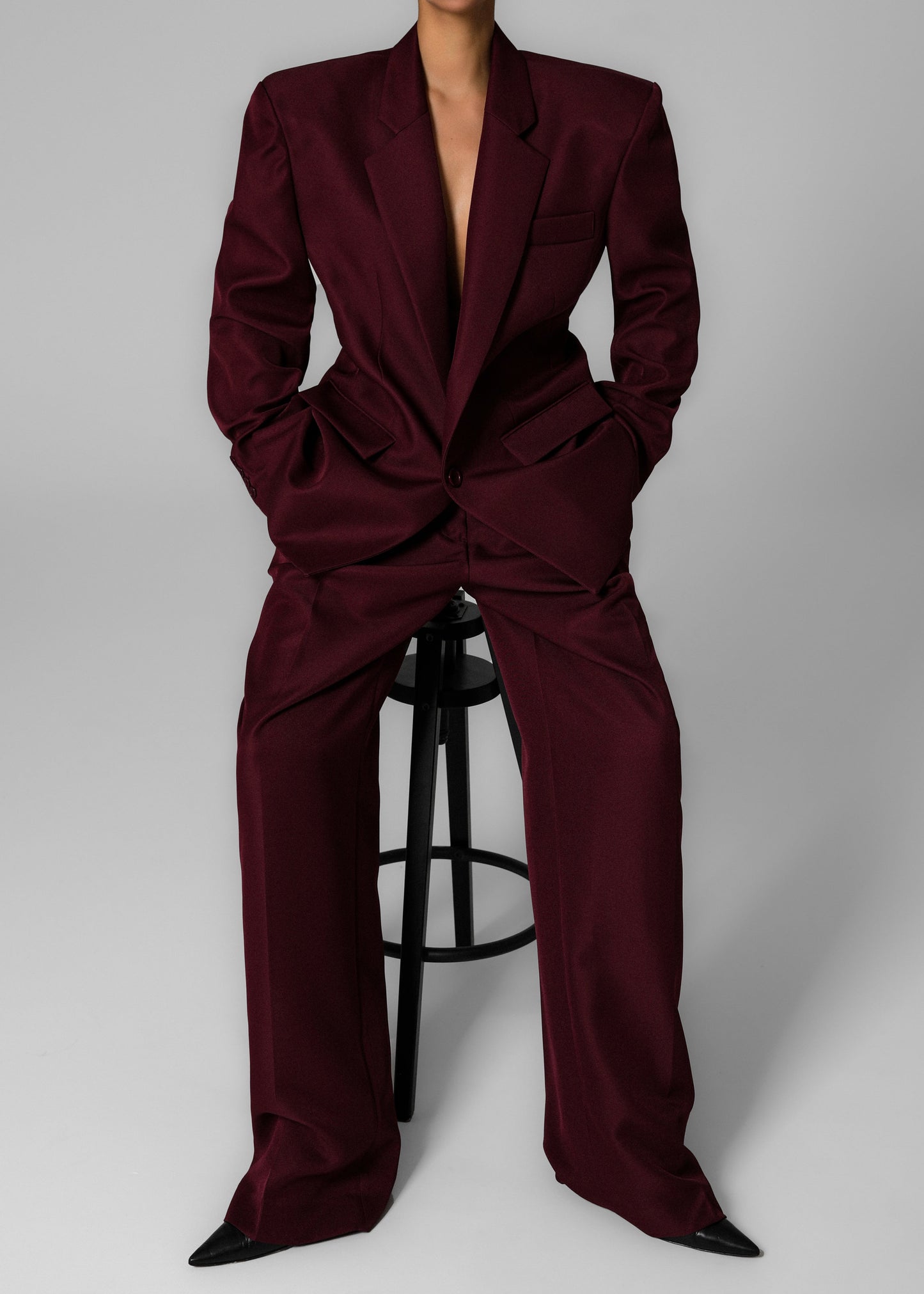 Jun Blazer - Burgundy