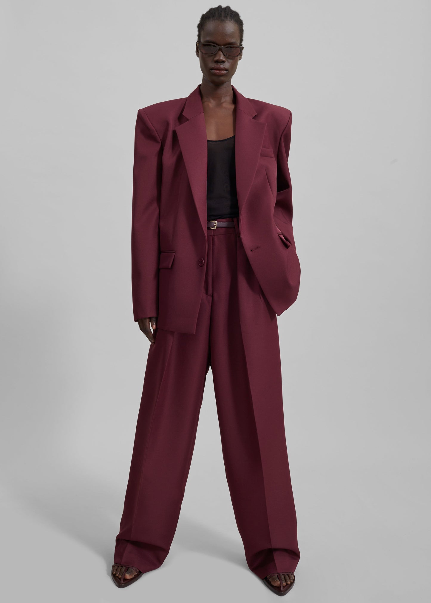 Tansy Pleated Trousers - Burgundy