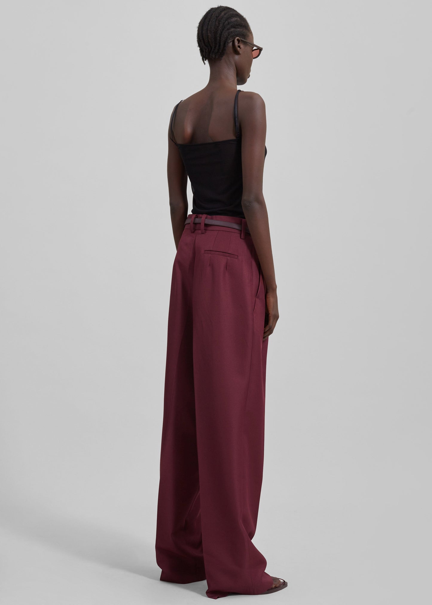 Tansy Pleated Trousers - Burgundy