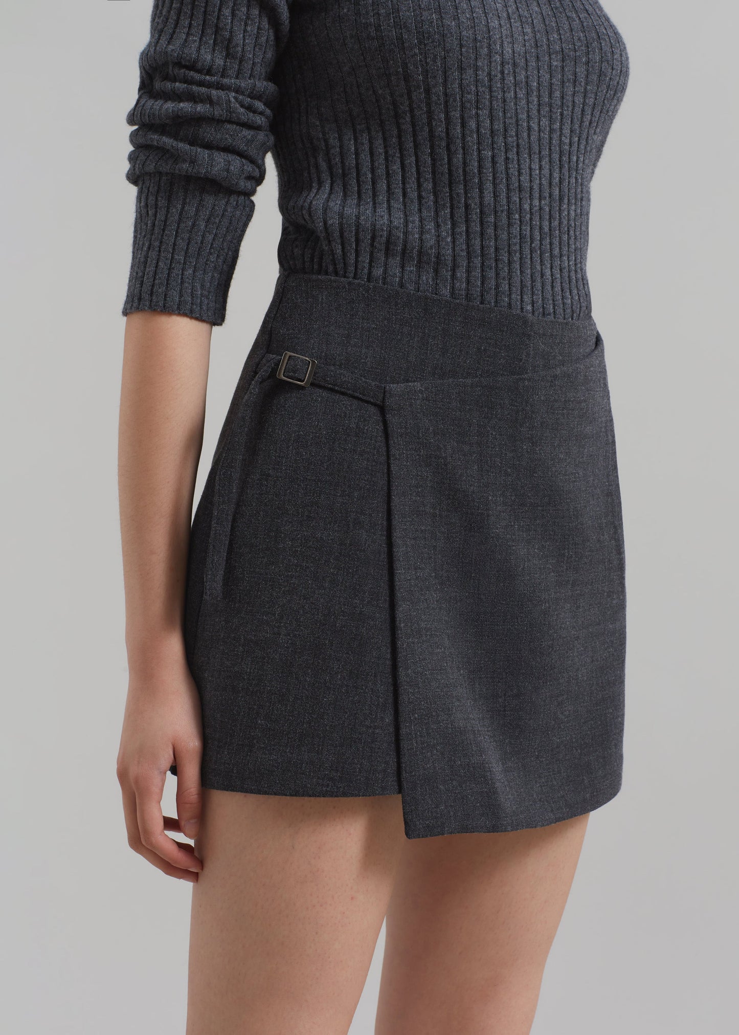 Julie Wrap Mini Skort - Charcoal