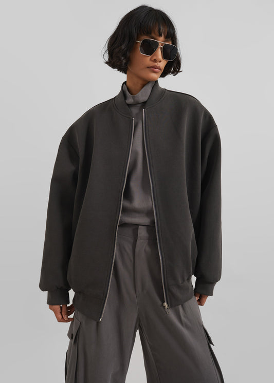 Jura Cotton Bomber Jacket - Charcoal