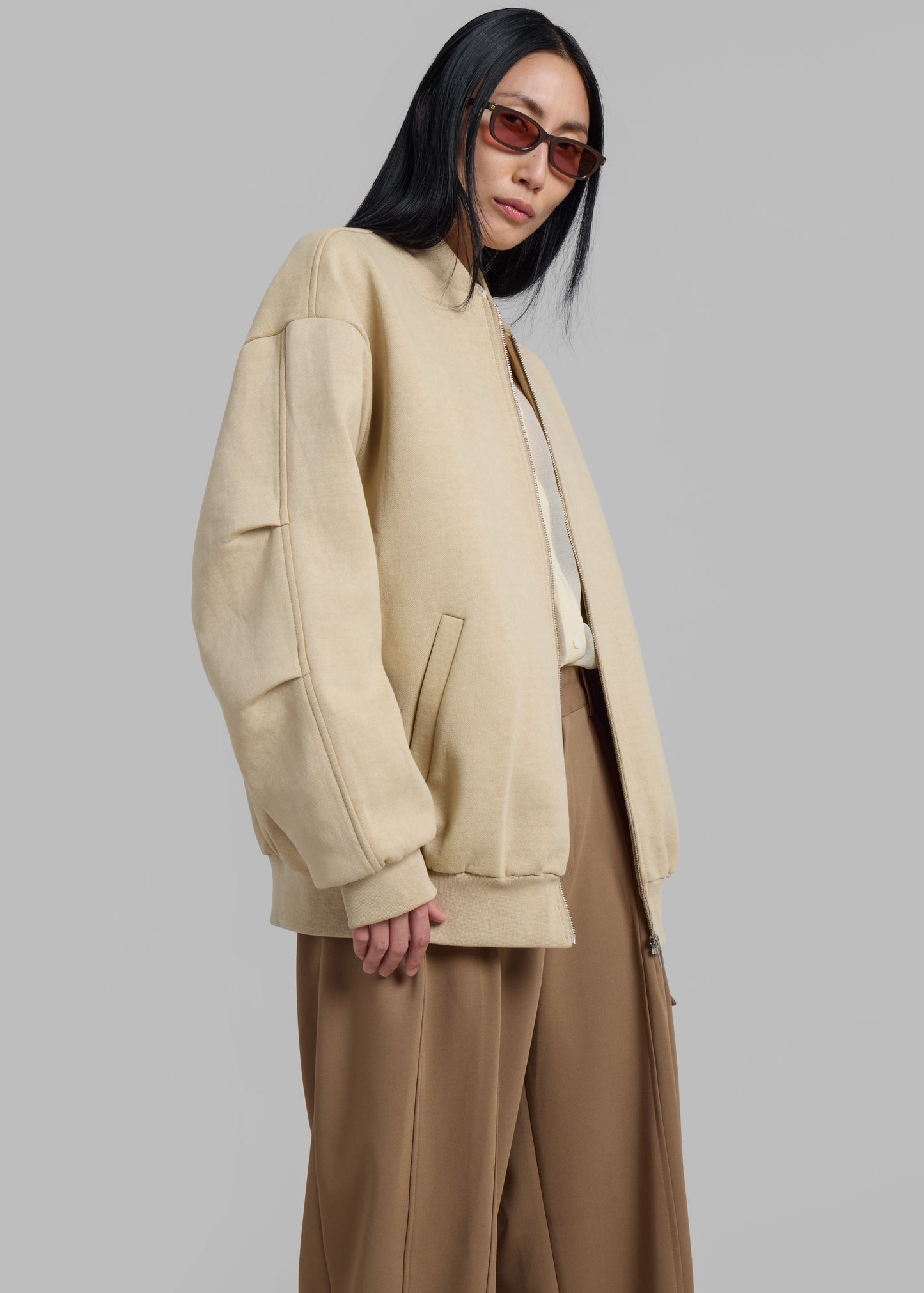 Jura Cotton Bomber Jacket - Beige