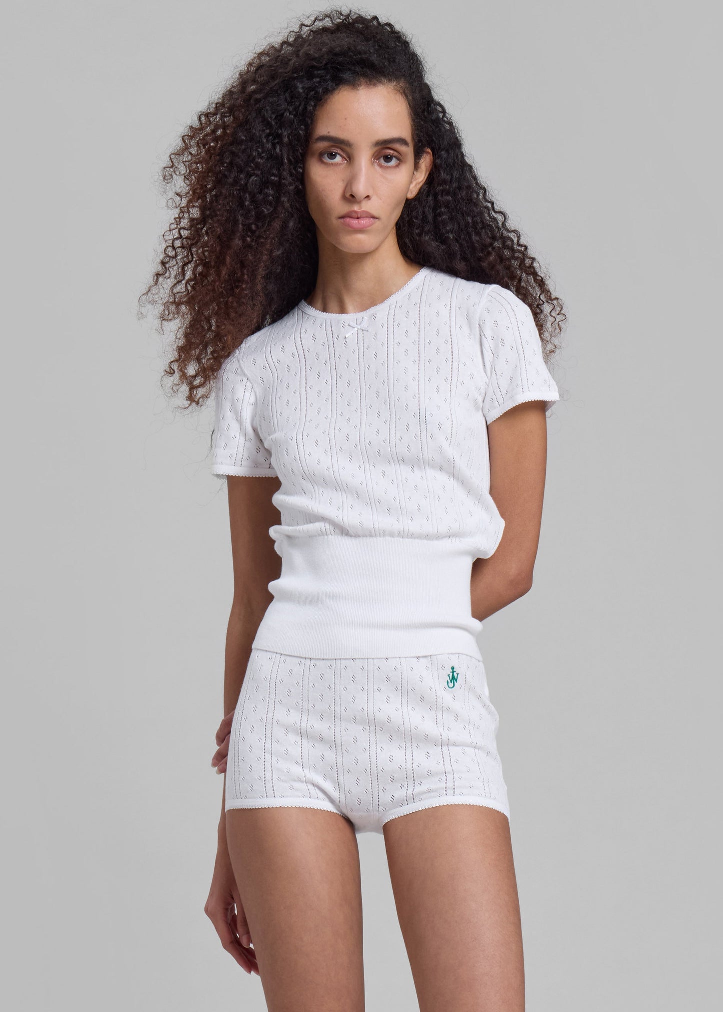 JW Anderson Pointelle Cap Sleeve Top - White